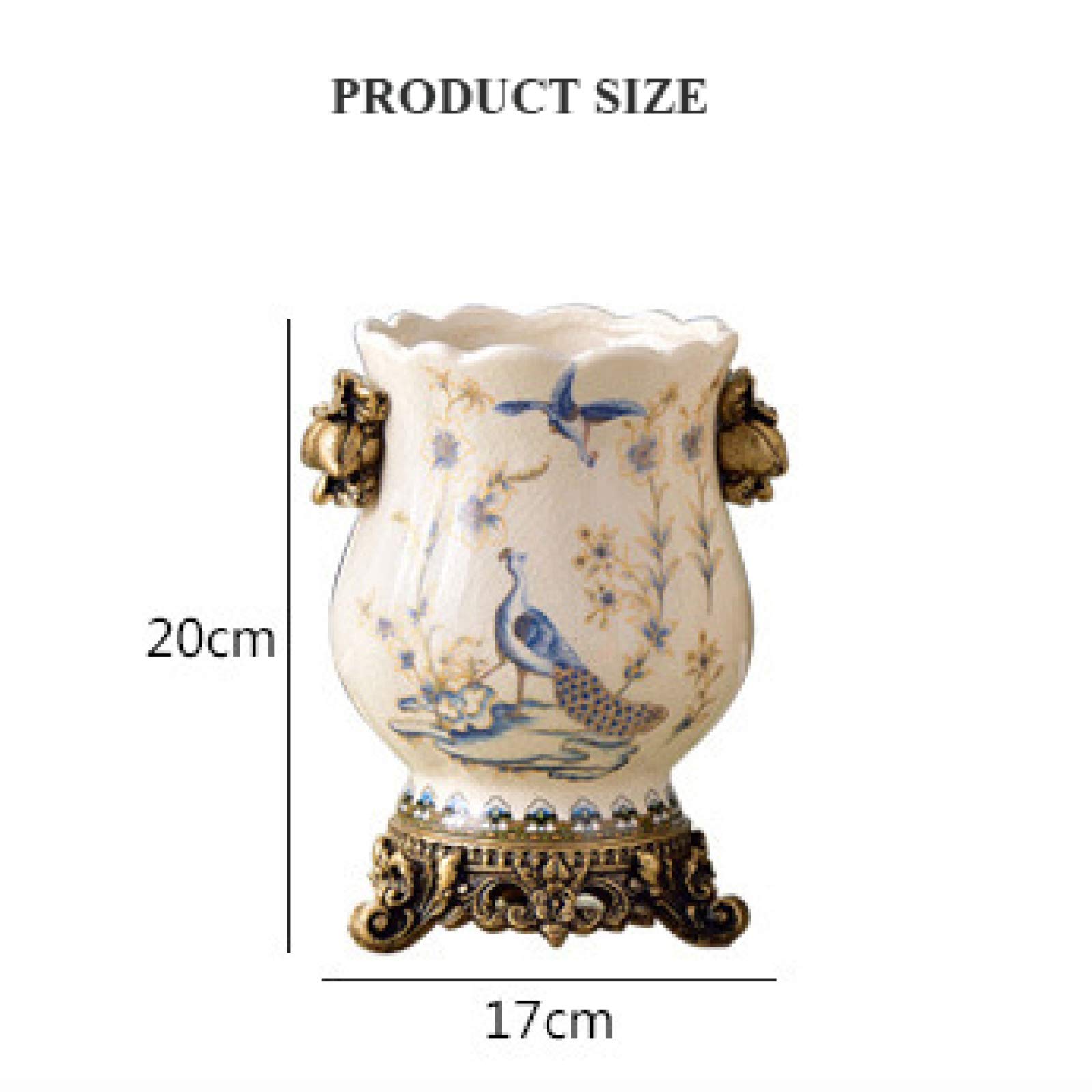 Hand Painted Ceramic Vases - Retro Floral Design Home Decor for Living Room, Bedroom & Dining Table - Perfect for Flower Arrangements and Centerpieces