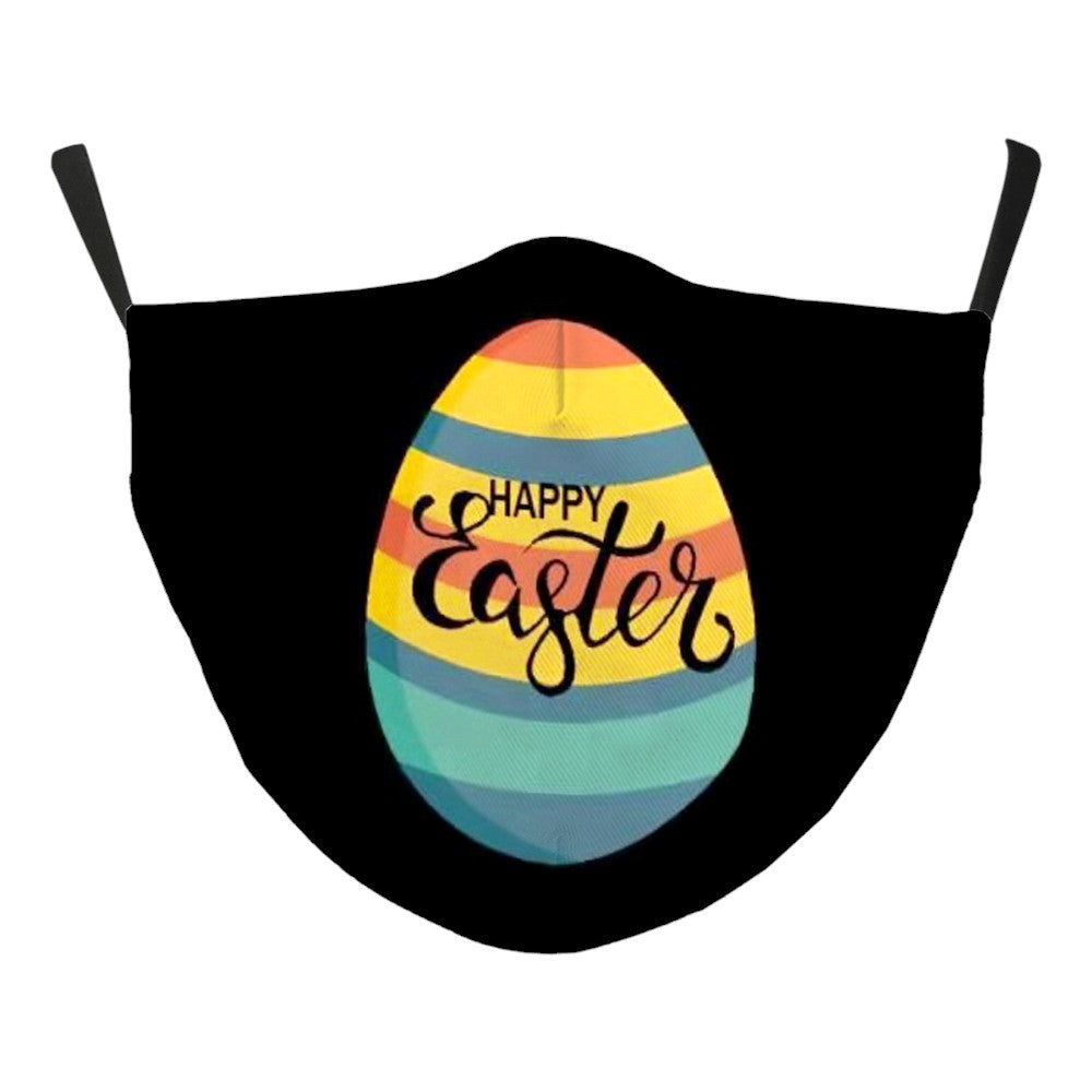 10-Pack Happy Easter Egg Print Cotton Face Masks - Breathable & Comfortable for Holiday Parties, Egg Hunts & Spring Celebrations