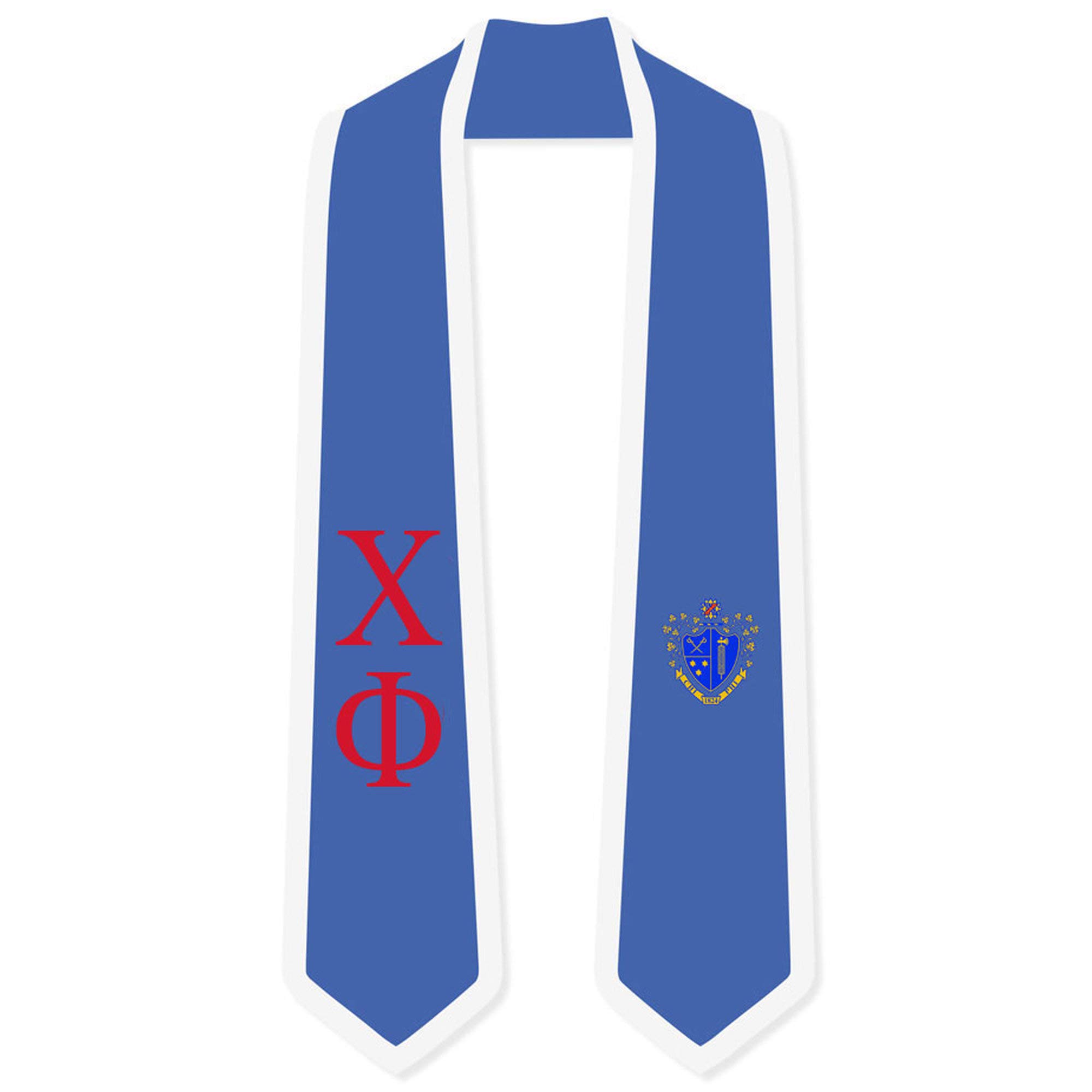 Chi Phi Greek 2-Tone Lettered Graduation Sash Stole - Fraternity Graduation Accessory for Commencement Ceremony & Greek Life Events