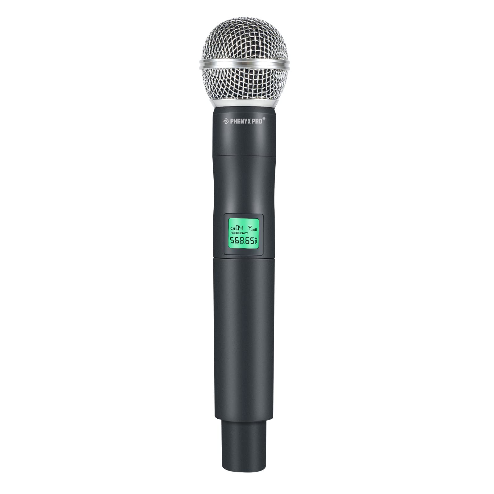 Phenyx Pro Professional Wireless Microphone System - 568.65MHz UHF Dynamic Handheld Mic with Metal Body for PTU-5000/PTU-4000 Series (PWH-5-568.65) - Perfect for Live Performances, Karaoke, Church Services & Public Speaking