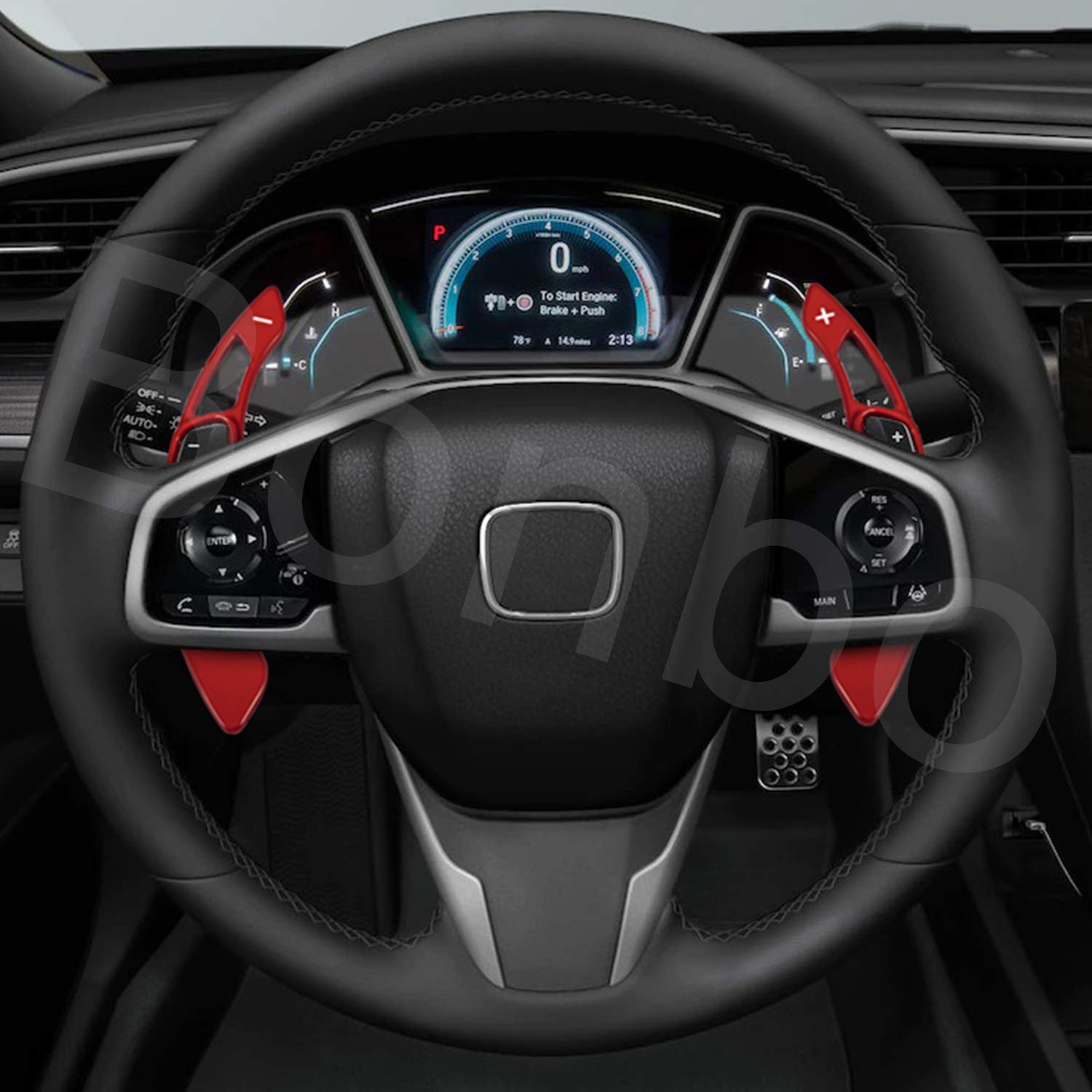 High-Performance Red Aluminum Steering Wheel Paddle Shifter Extension Cover - Interior Upgrade for Honda Accord, Civic, Insight, CR-V - Perfect for Racing & Enhanced Driving Experience