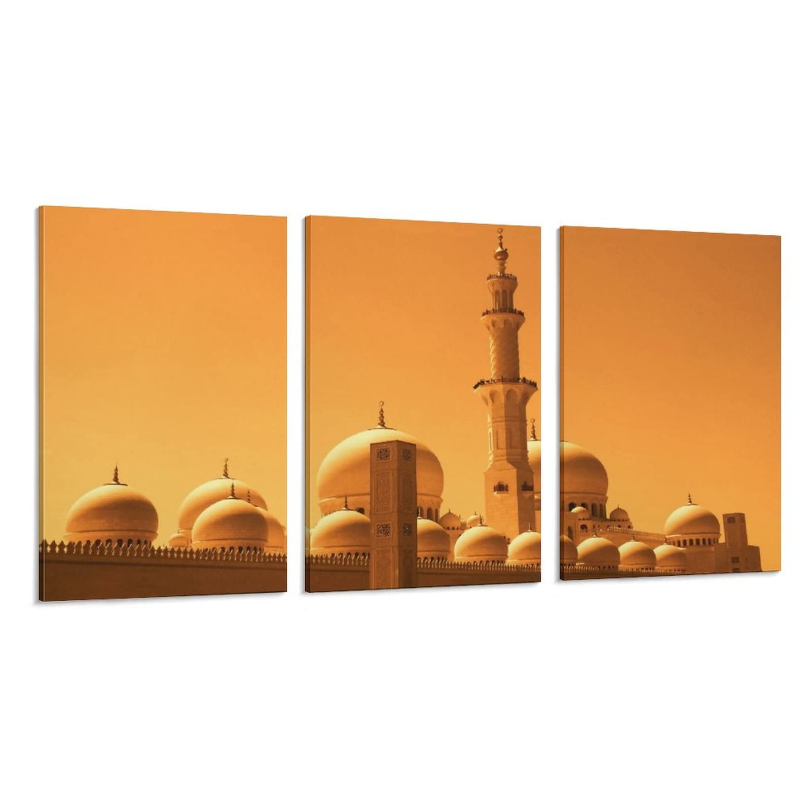 Stunning Sheikh Zayed Mosque Canvas Wall Art - 16x24 Inch (40x60cm) Framed Poster for Living Room, Bedroom & Office Decor - Perfect Islamic Home Decoration Gift for Ramadan & Eid