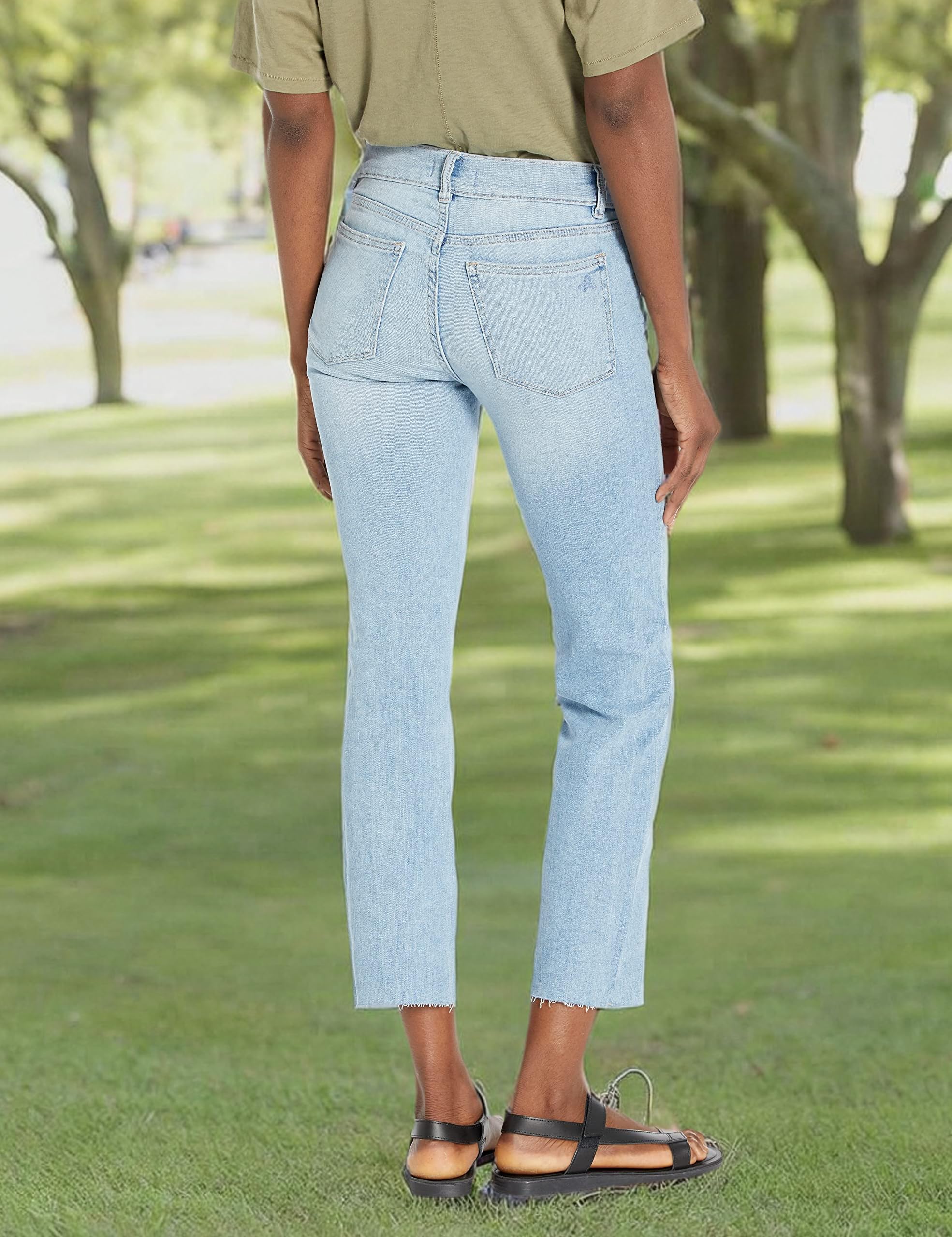 DL1961 Women's Mara Dark Wash Ankle Straight Leg Jeans - Slim Fit Denim Pants for Casual Wear & Everyday Outfits