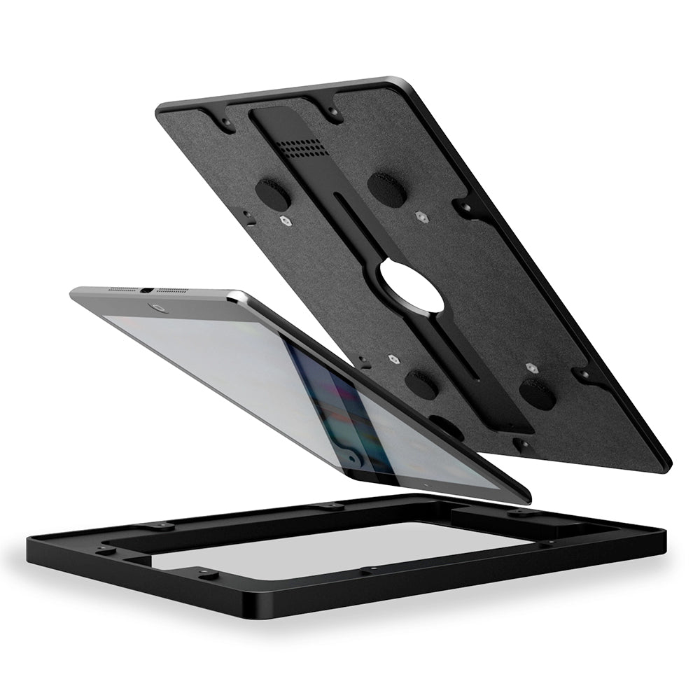 12.9 Inch iPad Pro 4th Gen VESA Mount Tablet Enclosure - Black | Wall Mount & Desk Stand Compatible for Office, Classroom & Home Use