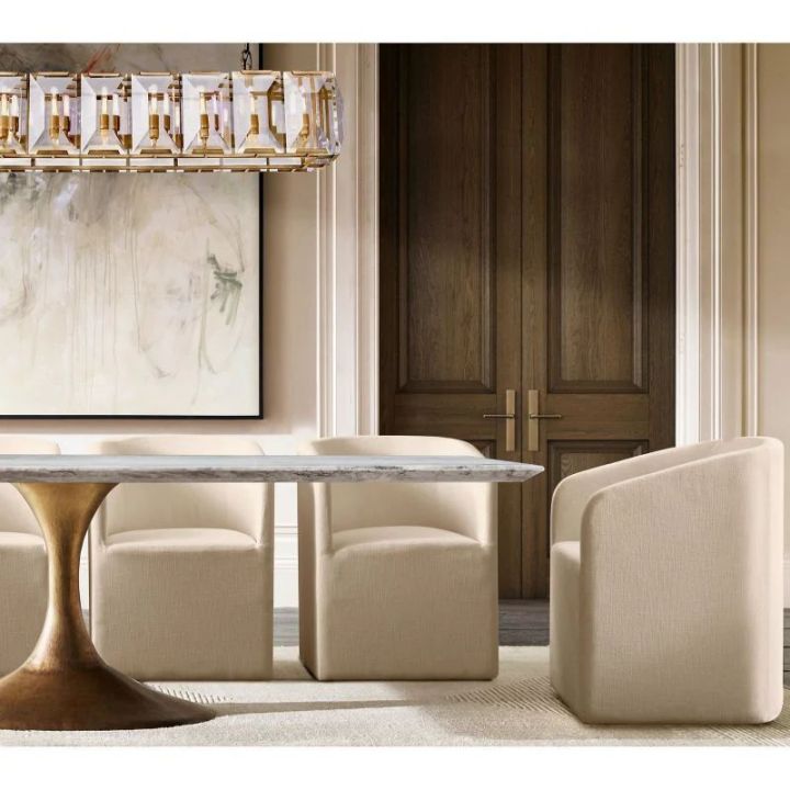 Aubrey Crystal Rectangular Chandelier - 42 Inch Modern Dining Room Lighting Fixture for Elegant Home Decor & Luxury Interior Design