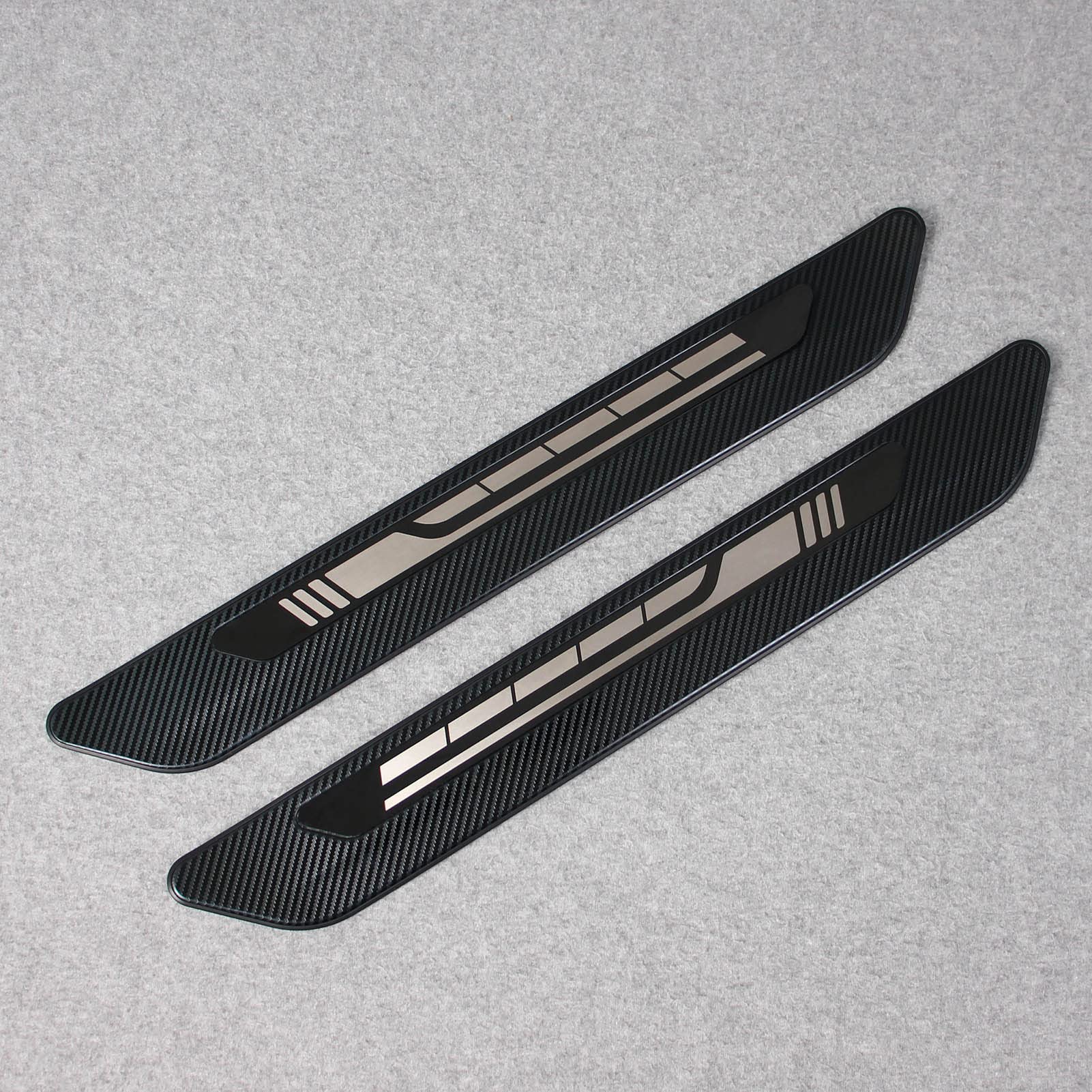 Beautost Stainless Steel Outside Door Sill Scuff Plate Guard Cover Trim for Toyota Sienna 2021-2025 - Carbon Fiber Black | Durable Protection & Stylish Upgrade for Car Exterior