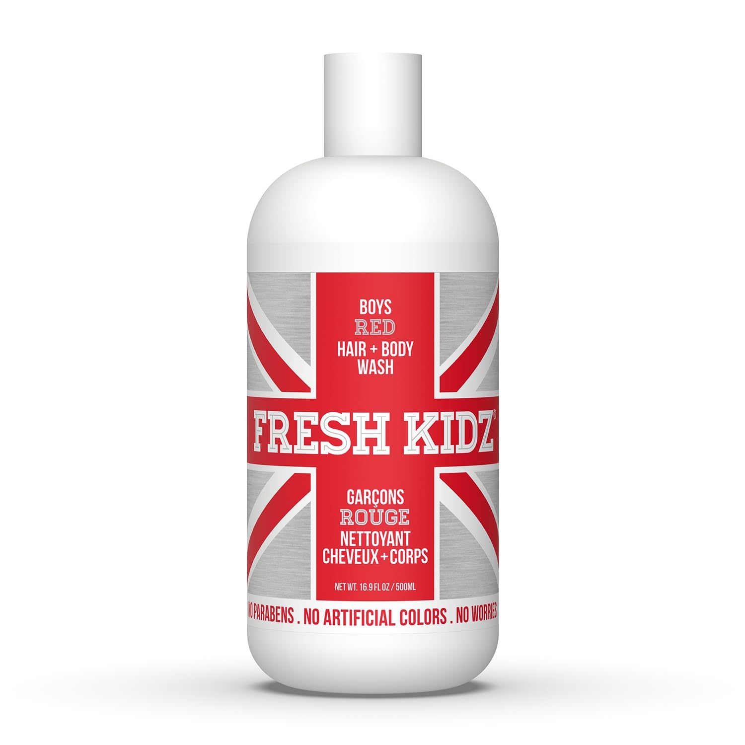 **Fresh Kidz Gentle Hair & Body Wash for Kids & Teens - All Skin Types, Tear-Free Shampoo & Bath Cleanser - Boys Red Scent, 16.9 fl.oz - Perfect for Daily Shower, Bath Time & Sensitive Skin Care**