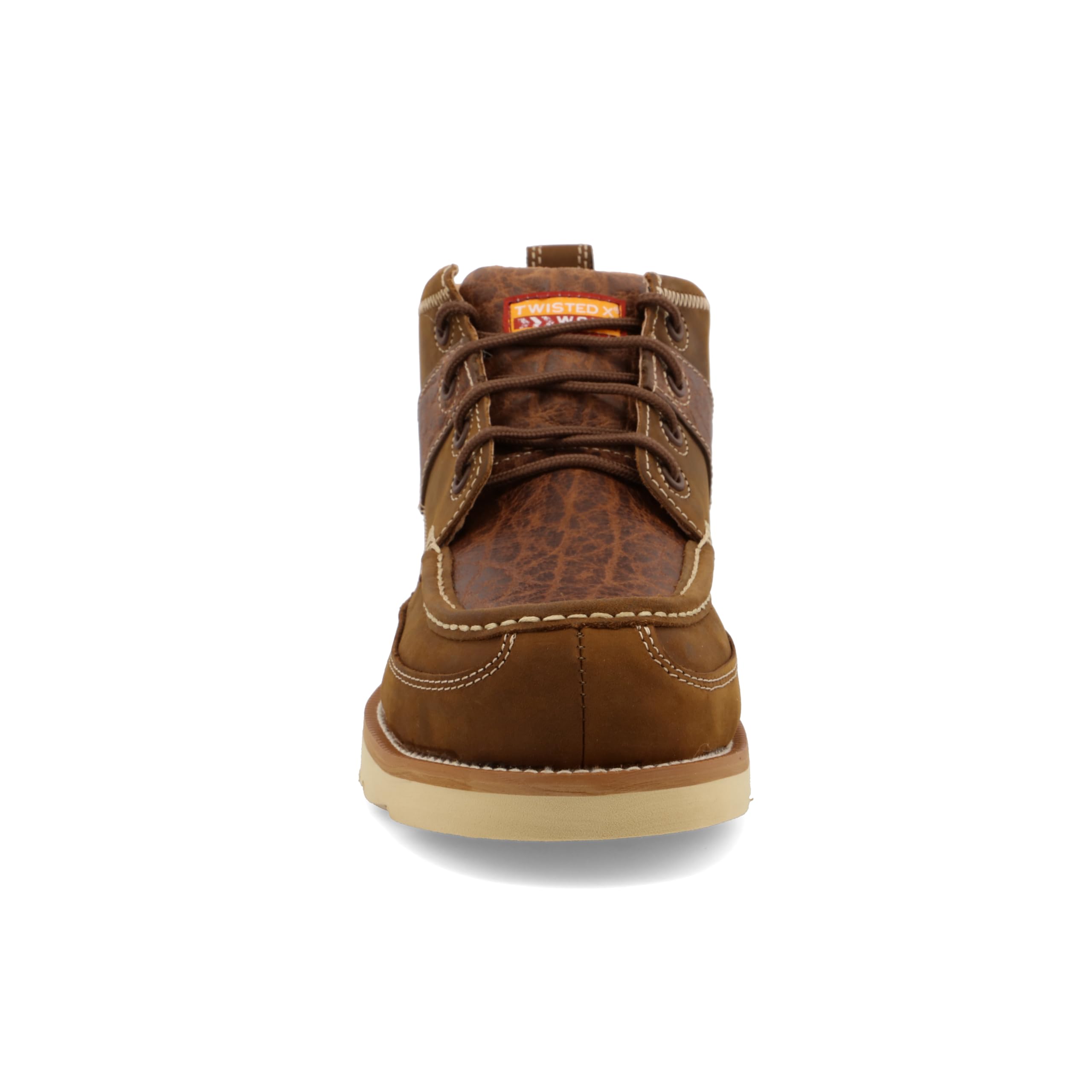 Twisted X Men's 4 Inch Work Boots with Wedge Sole & Nano Toe - Comfortable CellSole Technology in Distressed Saddle & Cognac - Size 7.5 M US - Perfect for Construction, Ranch Work & Outdoor Activities