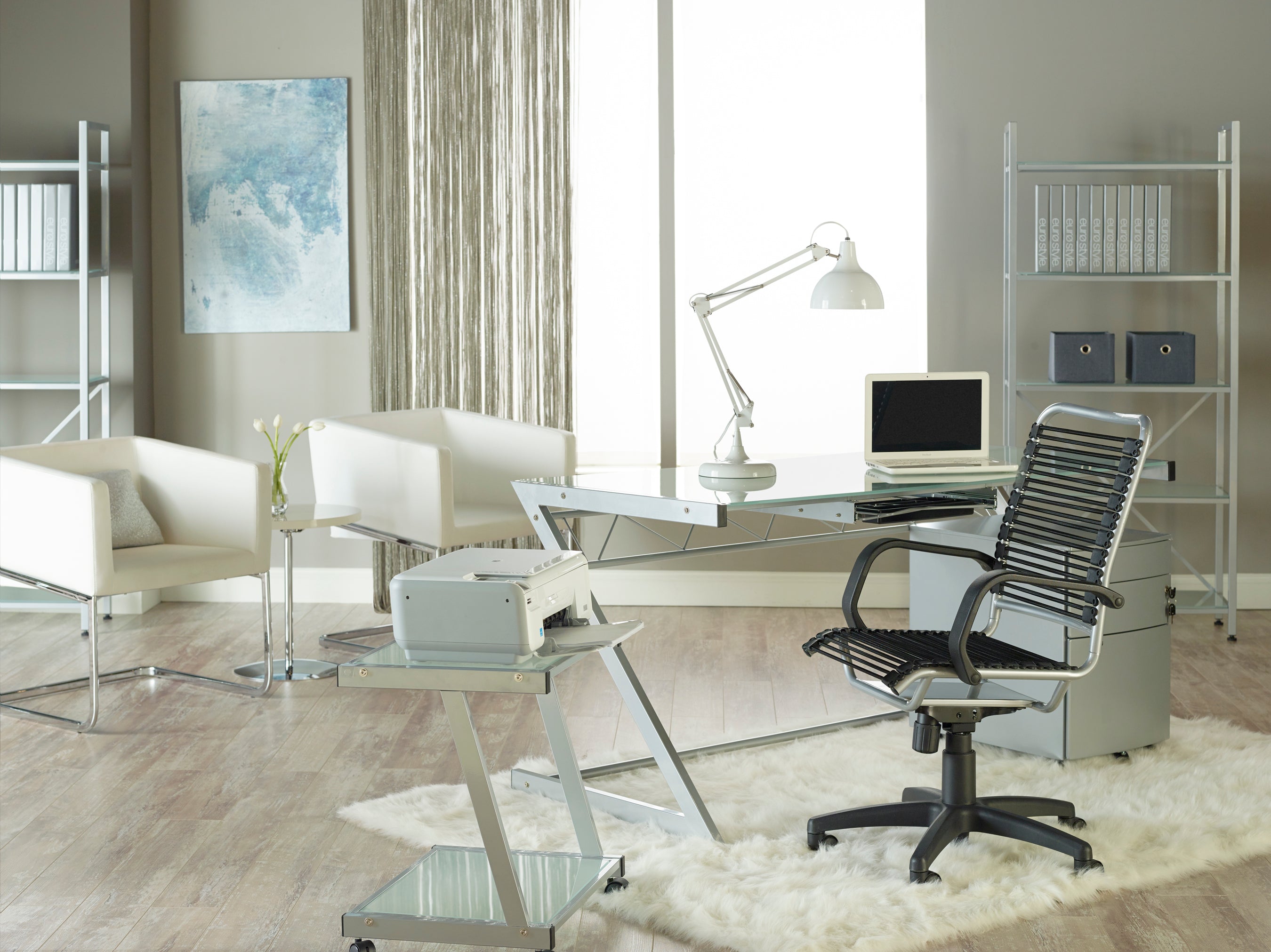 Bradley High Back Bungee Office Chair - Ergonomic Mesh Executive Chair with Graphite Frame & Black Base - Perfect for Home Office, Gaming & Workspace Comfort