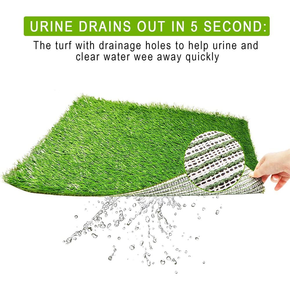 **Premium Puppy Potty Training Grass Pad with Tray - Indoor & Outdoor Portable Pet Toilet for Small Dogs - Ideal for Apartments, Travel & Home Use**