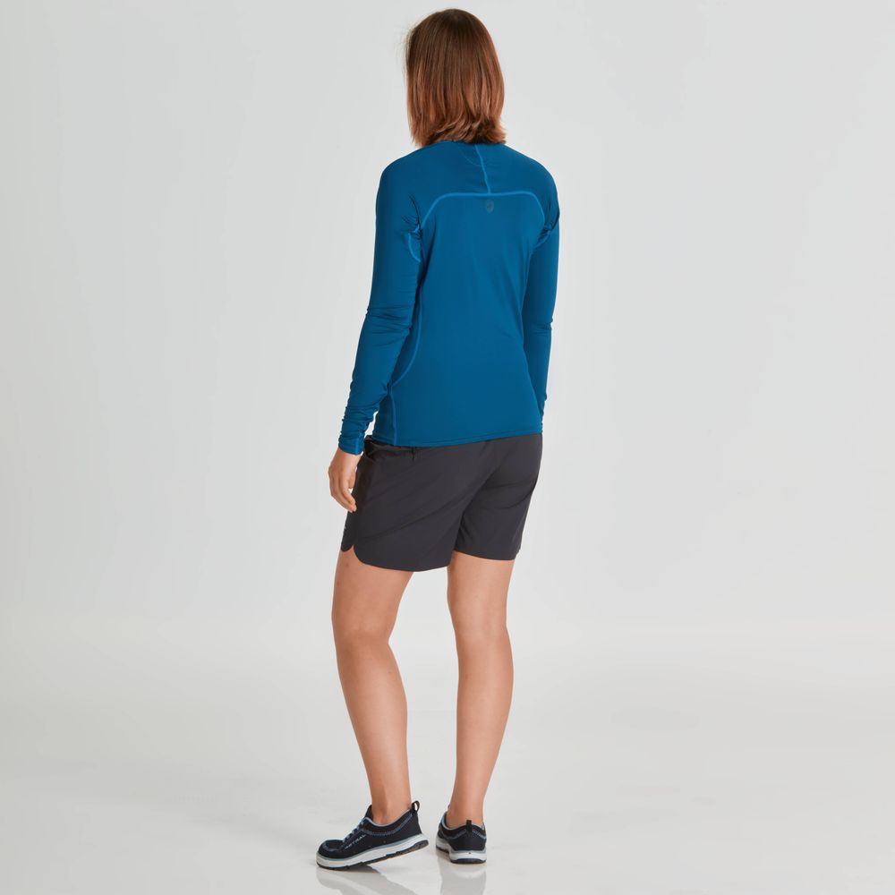 NRS Women's Long Sleeve Rashguard - UPF 50+ Sun Protection Swim Shirt for Surfing, Swimming & Outdoor Water Sports