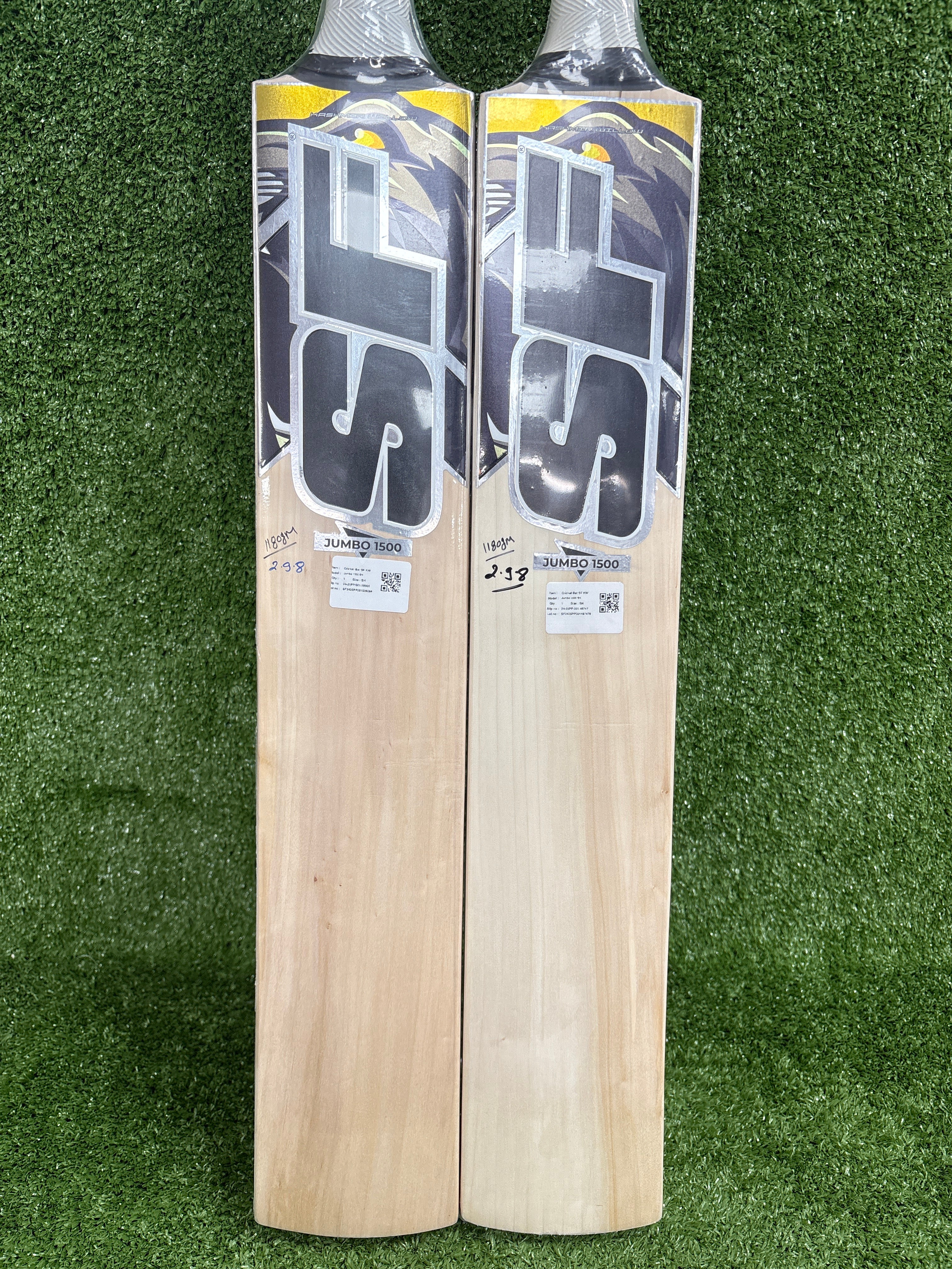 SF Jumbo 1500 Kashmir Willow Cricket Bat - Premium Quality for Professional & Recreational Cricket Players - Perfect for Matches, Practice & Training Sessions