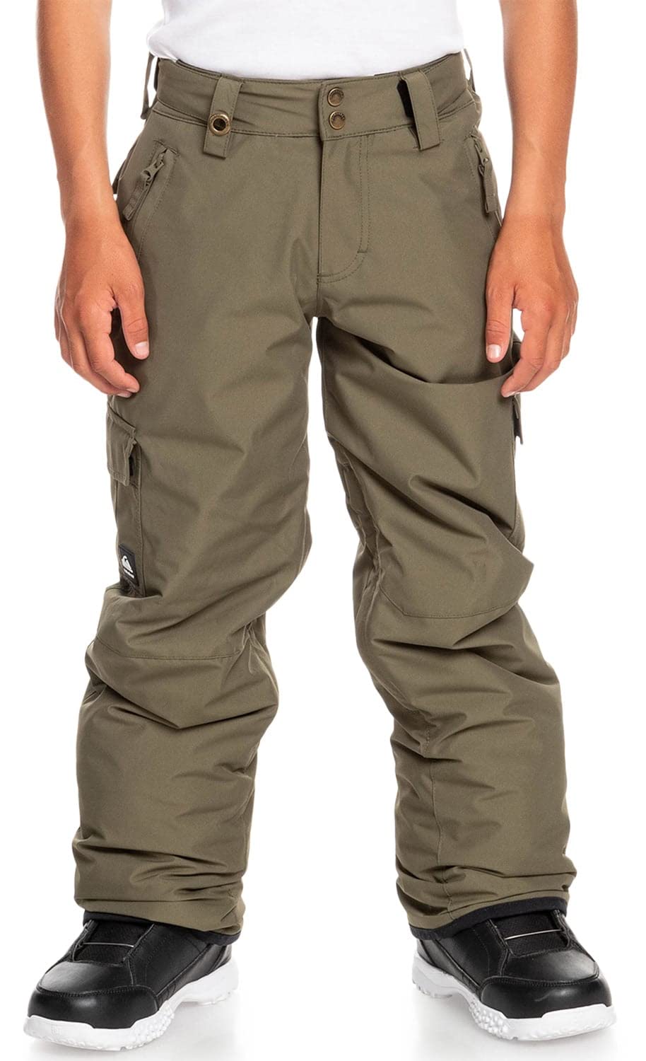 Quiksilver Porter Kids Snowboard Pants - Waterproof Insulated Winter Snow Pants for Boys & Girls, Size M (12), Grape Leaf Print - Perfect for Skiing, Snowboarding & Outdoor Winter Activities