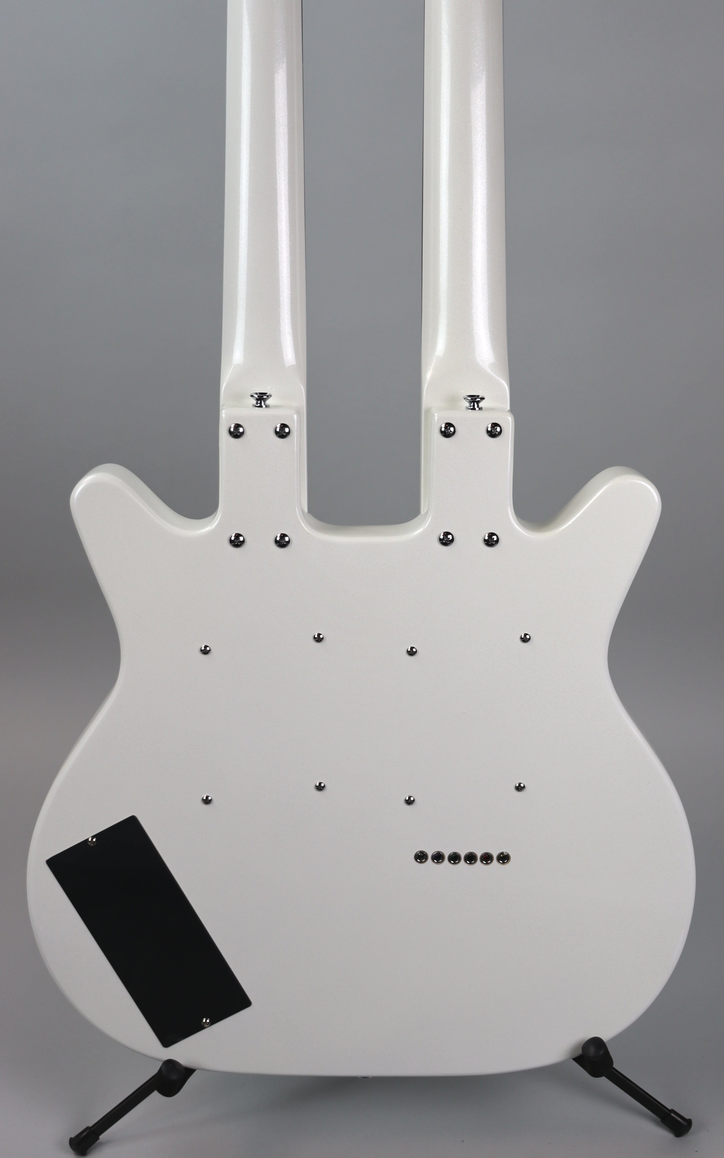 Danelectro Double Neck 6/12 String Electric Guitar in White Pearl Finish - Perfect for Live Performances & Studio Recording