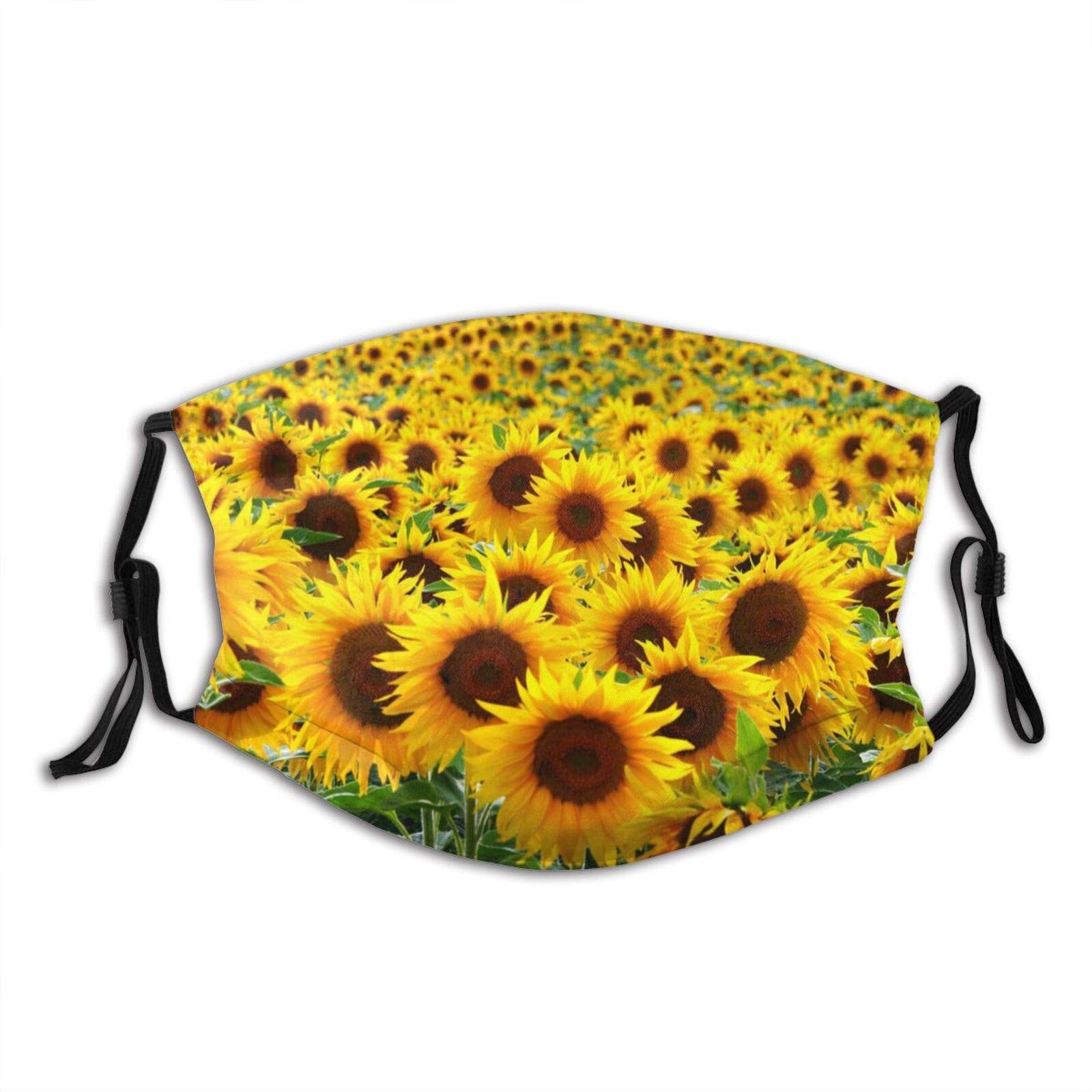 Washable Sunflower Face Mask - Adjustable & Reusable for Men, Women & Teens - Outdoor & Travel Use