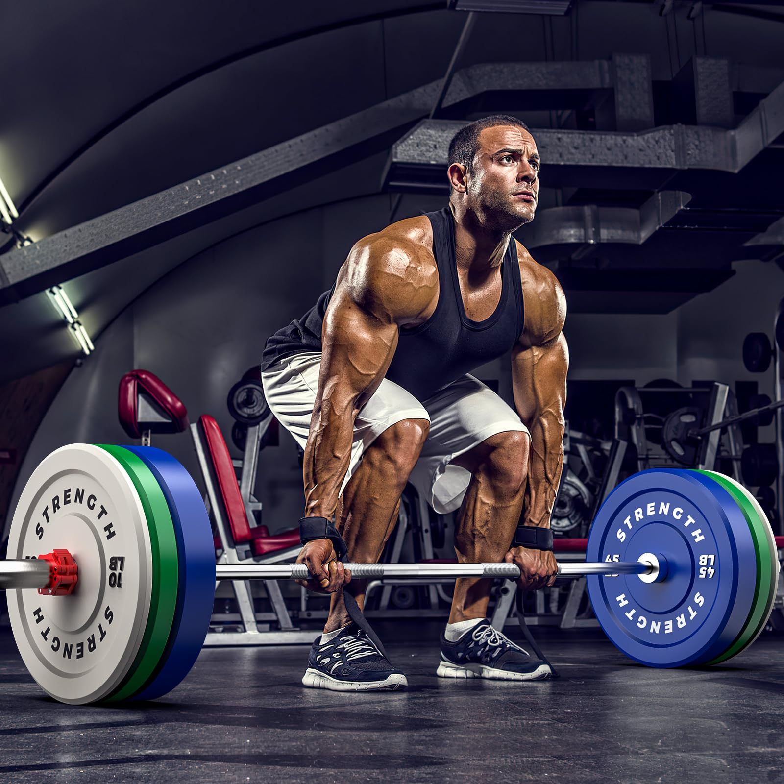 Premium Color-Coded Rubber Bumper Plates Set - 2 Inch Olympic Weight Plates for Home Gym, CrossFit & Strength Training - Perfect for Deadlifts, Squats & Functional Fitness Workouts