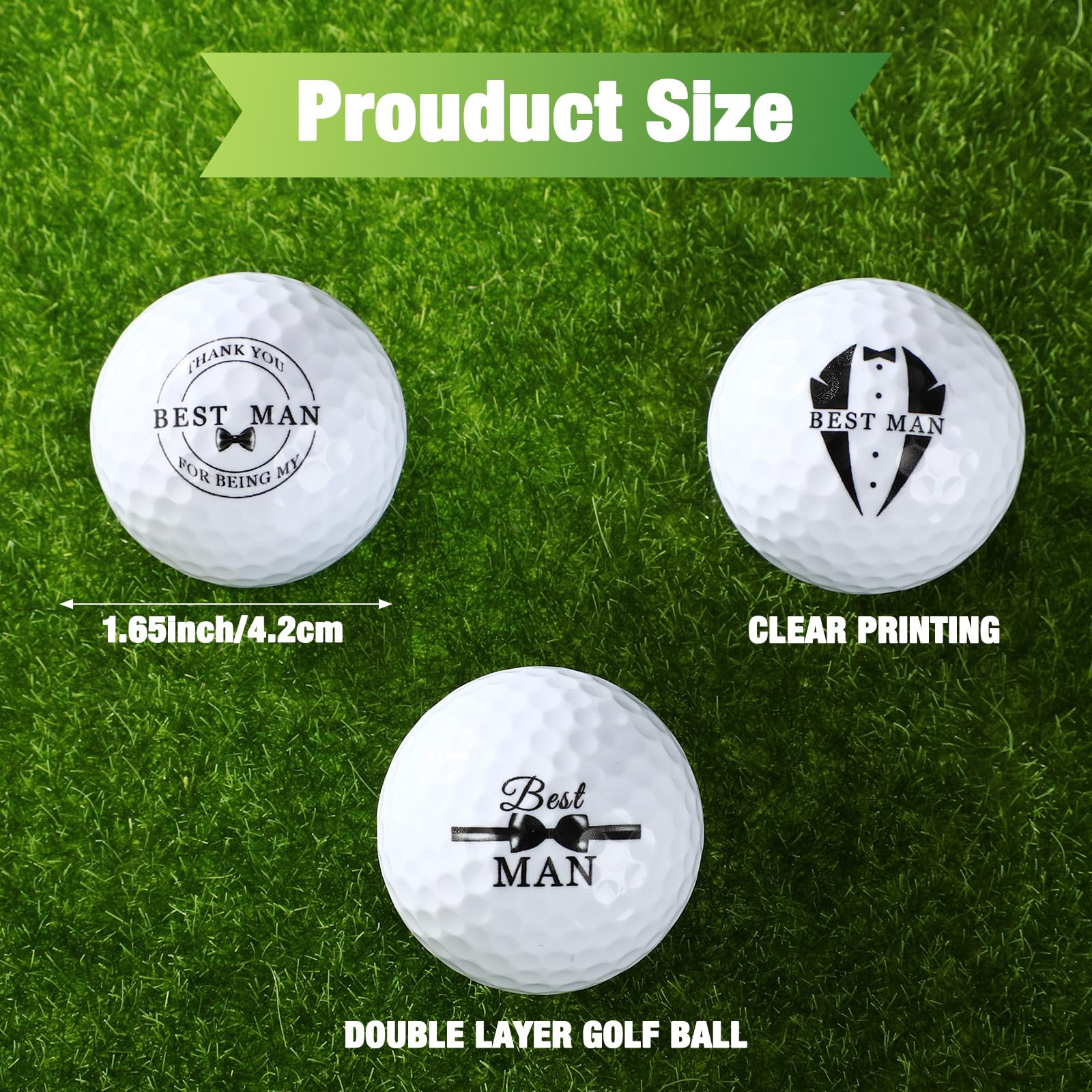 HyDren Personalized Groomsmen Proposal Gifts - Engraved Golf Balls with PVC Box & Rope - Best Man Wedding Favors for Golf Lovers - Perfect for Bachelor Parties, Bridal Showers & Golf Outings