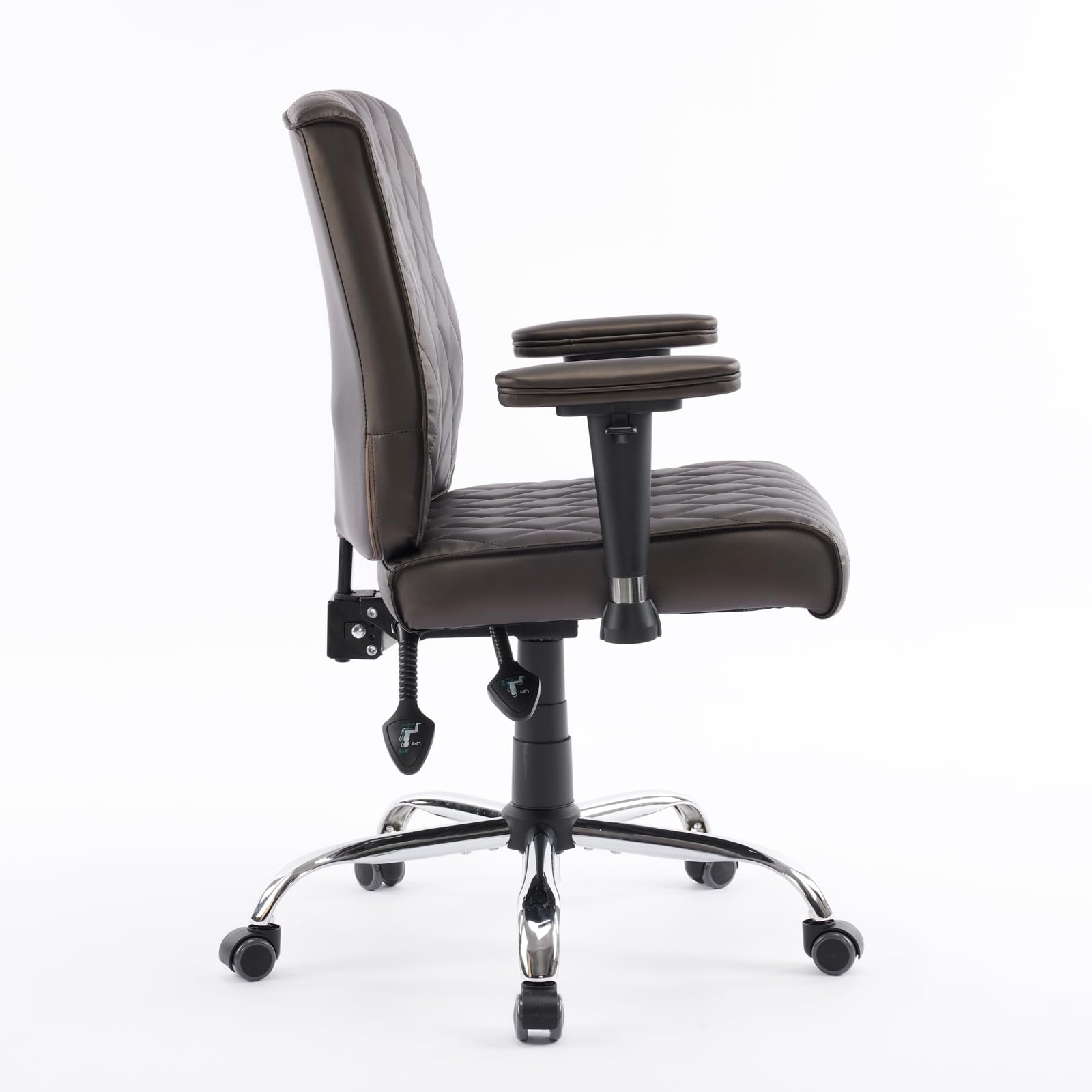 DELIA Stylish & Comfortable Office Desk Chair - Ergonomic Rolling Seat with Diamond Stitching, Adjustable Height - Perfect for Home Office, Conference Rooms, Reception Areas & Waiting Lounges - Ideal for Long Work Hours & Professional Workspaces