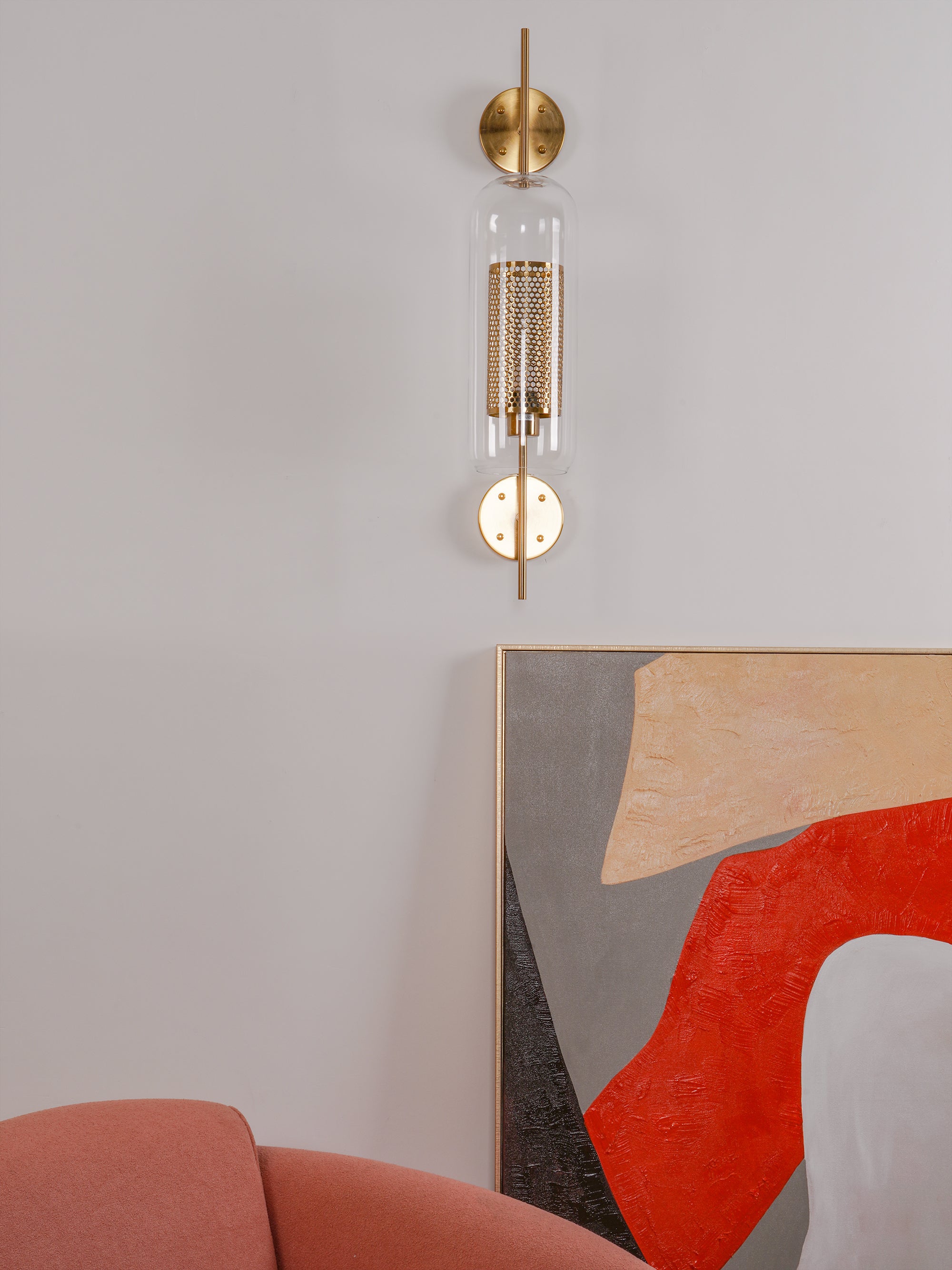 Chiswick Glass Wall Lamp - Modern LED Sconce Light for Living Room, Bedroom, and Hallway - Elegant Home Decor Lighting Fixture