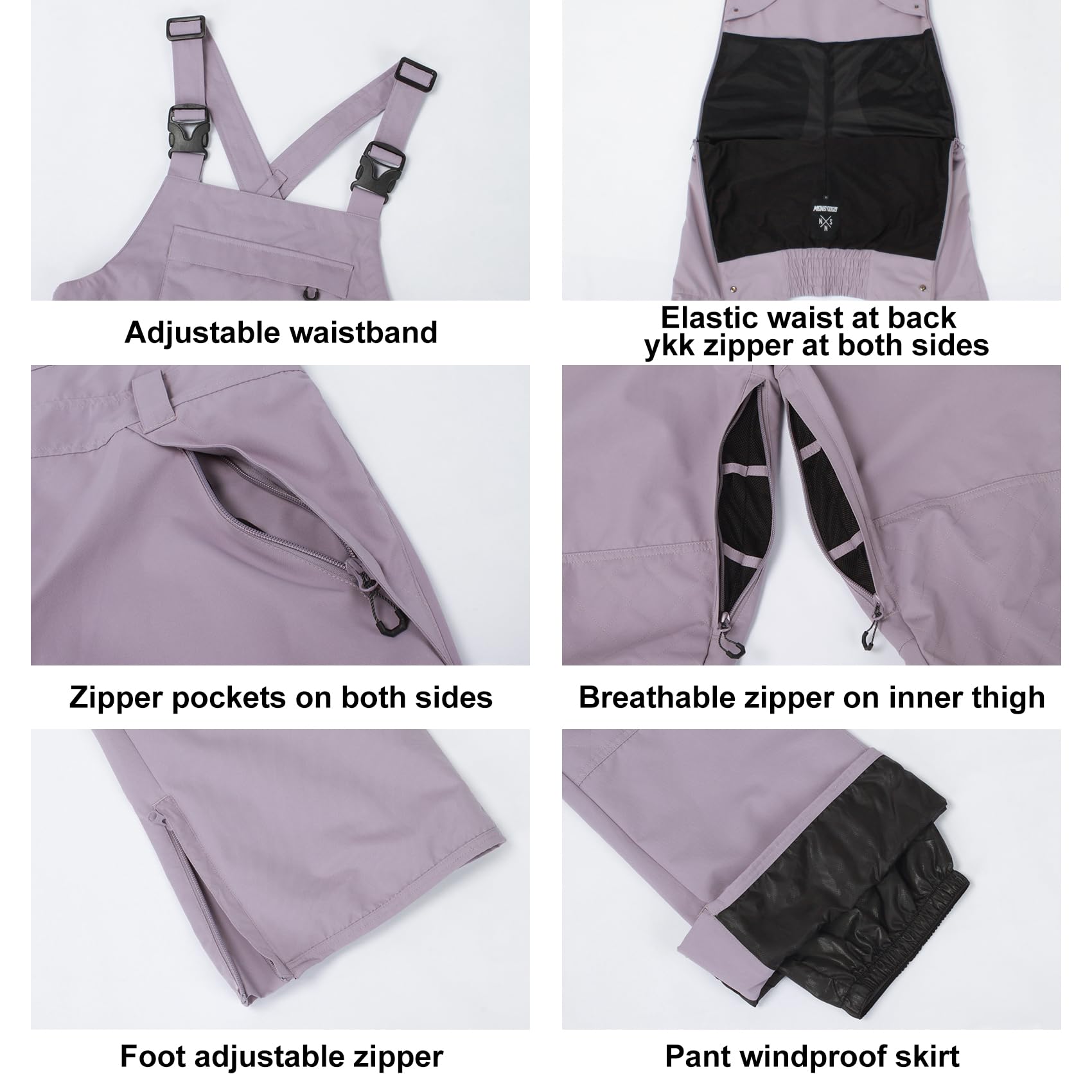 Women's Waterproof Insulated Ski Bib Overalls - Soft Ripstop Snow Pants for Skiing & Snowboarding | Winter Outdoor Sports & Cold Weather Activities