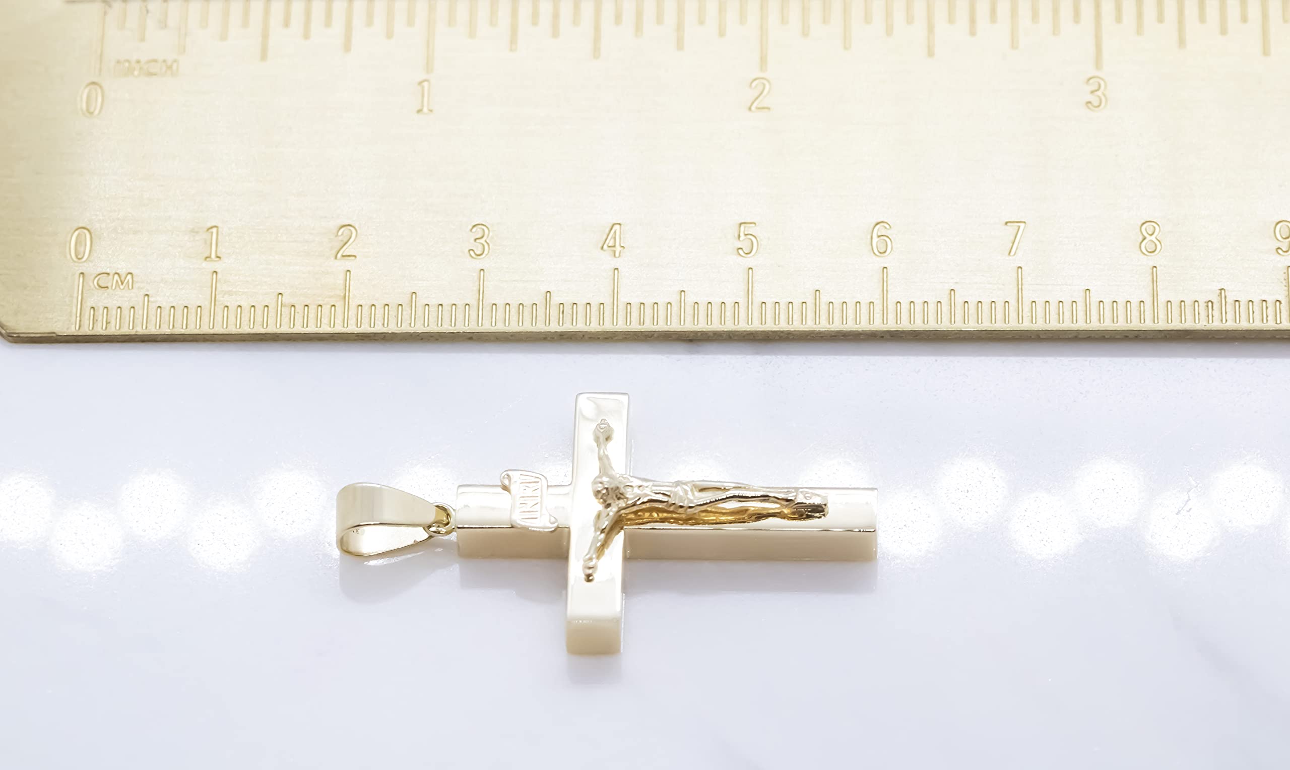 14K Yellow Gold Cross Pendant for Women & Men - Religious Jewelry Gift for Baptism, Confirmation, Christmas - Elegant Necklace for Everyday Wear