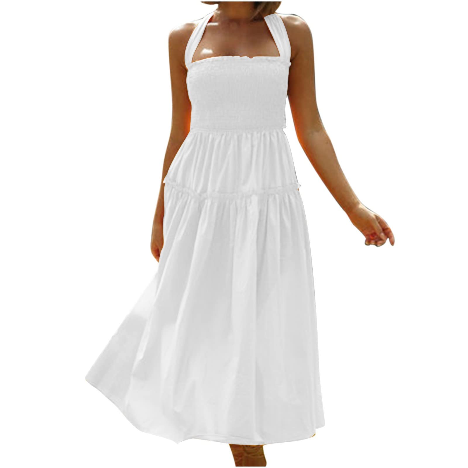 Women's Casual Summer Dresses - Tropical Floral Print Sleeveless Mini Dress with Open Back | Perfect for Beach Vacations, Pool Parties & Summer Outings
