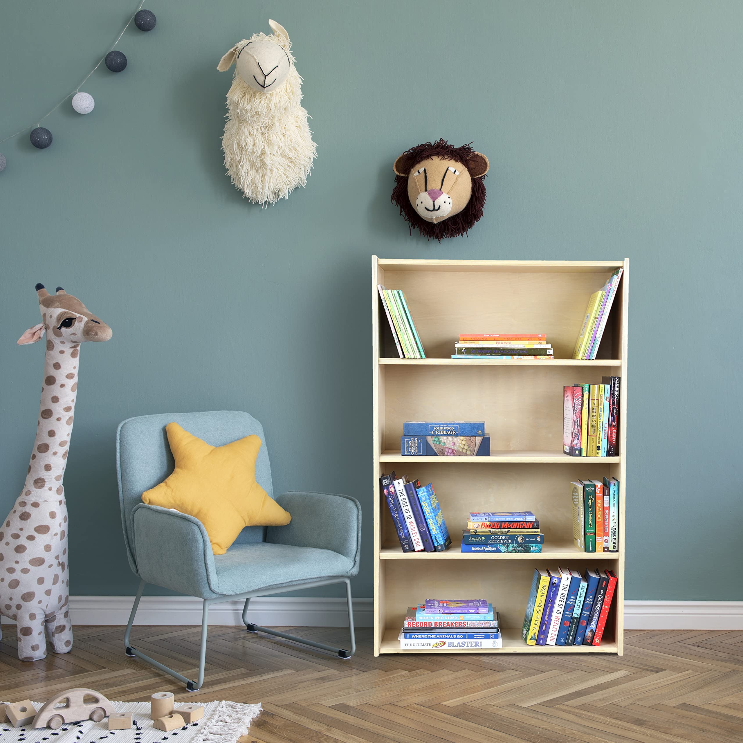 Classic Birch Wood Book Shelf - 4-Tier 48