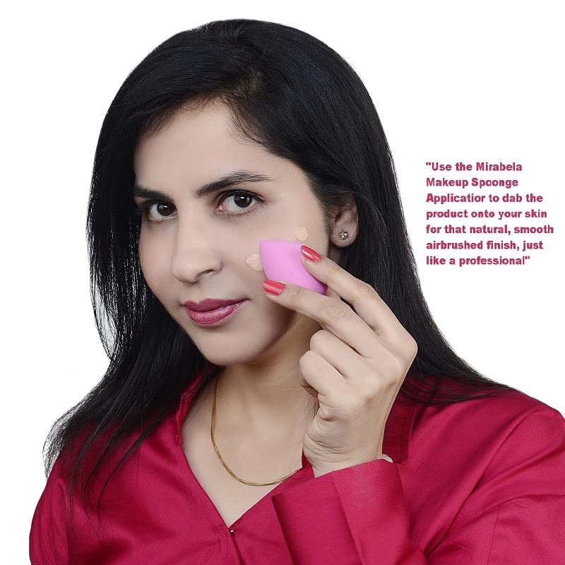 Mirabela Makeup Sponge Blender Applicator - Latex-Free Beauty Blender for Flawless Foundation & Concealer Application | Easy to Clean & Reusable | Perfect for Liquid, Cream & Powder Makeup | Professional Makeup Tools for Everyday Use