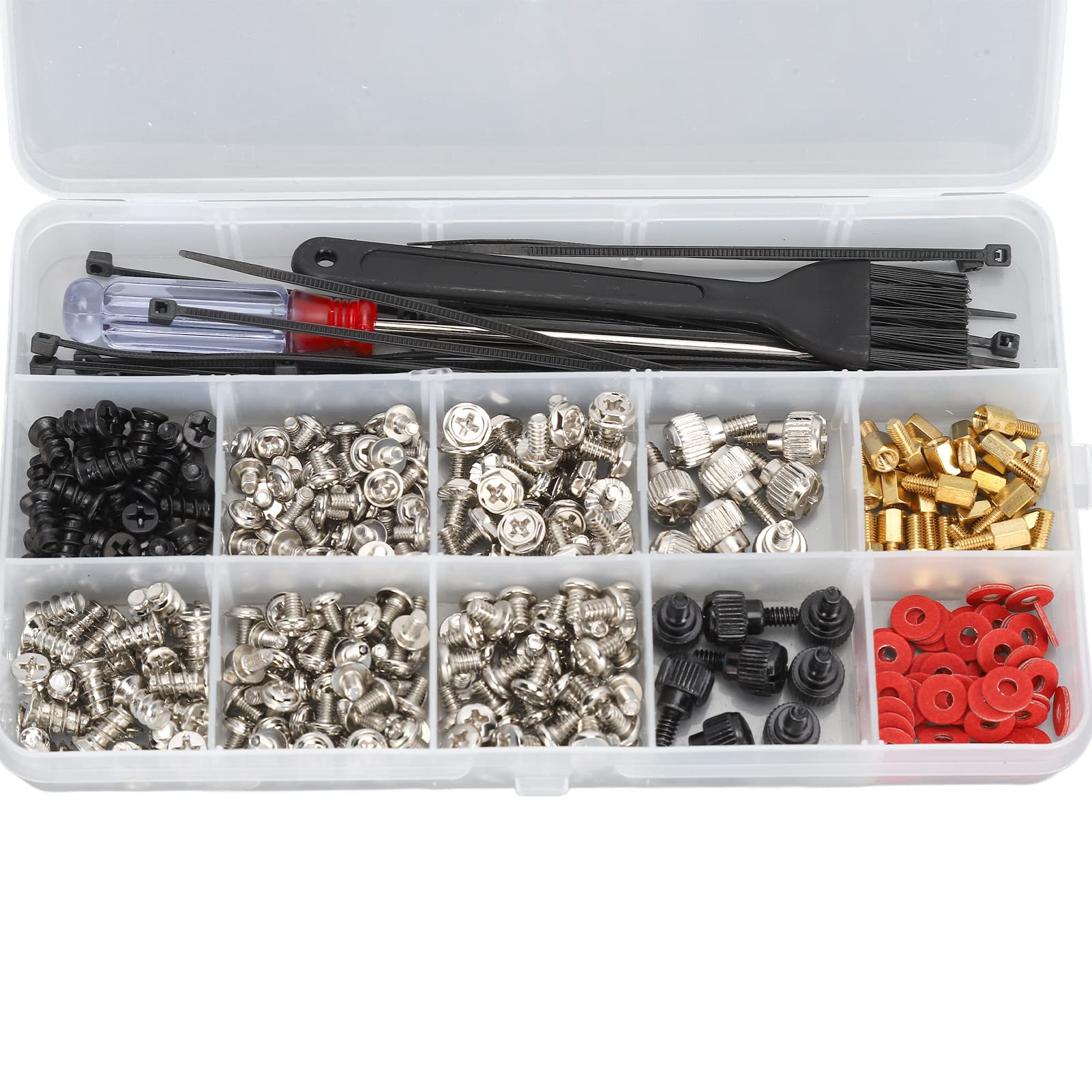 362Pcs Computer Screw Set - Laptop & PC Maintenance Kit with Screws, Cable Ties, Screwdriver, Washers & Cleaning Brush for Computer Repair, Installation & DIY Projects | Perfect for Home Office, IT Professionals & Tech Enthusiasts