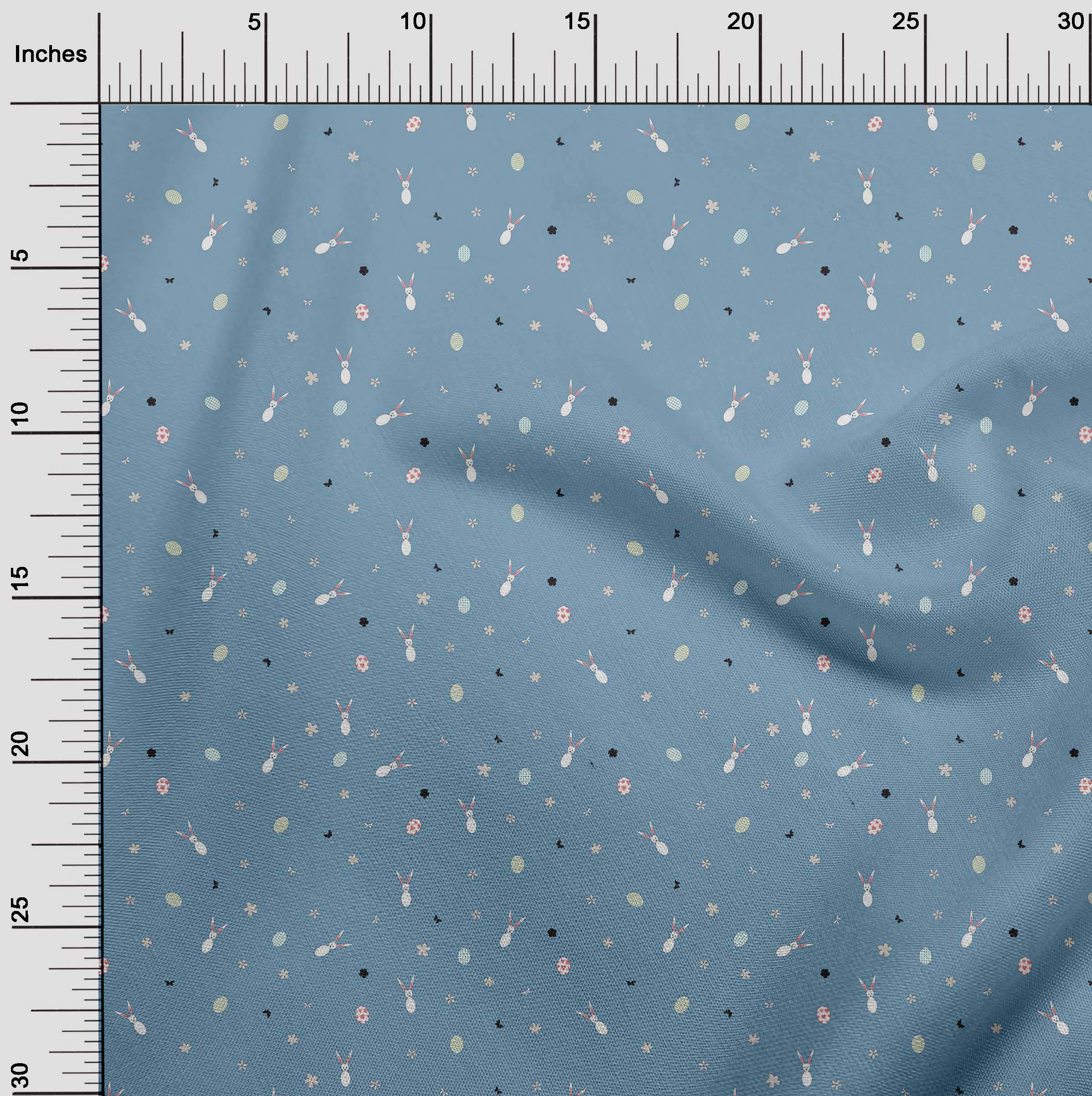 oneOone Cotton Poplin Fabric - Easter Egg, Floral & Rabbit Animal Print Decor Fabric - 42 Inch Wide - Perfect for Easter Crafts, DIY Home Decor, Quilting & Sewing Projects
