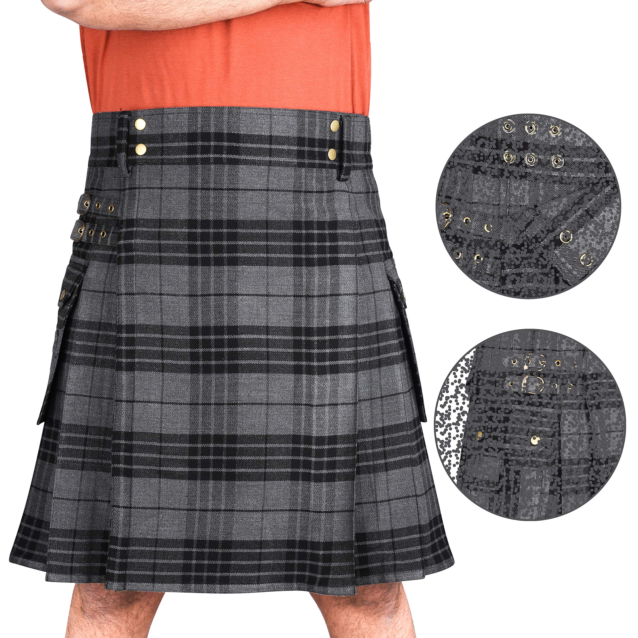 Custom Plus Size Men's Heavy Tartan 16 OZ Utility Kilt - Durable Scottish Kilt for Men | Perfect for Renaissance Fairs, Highland Games & Cosplay Events