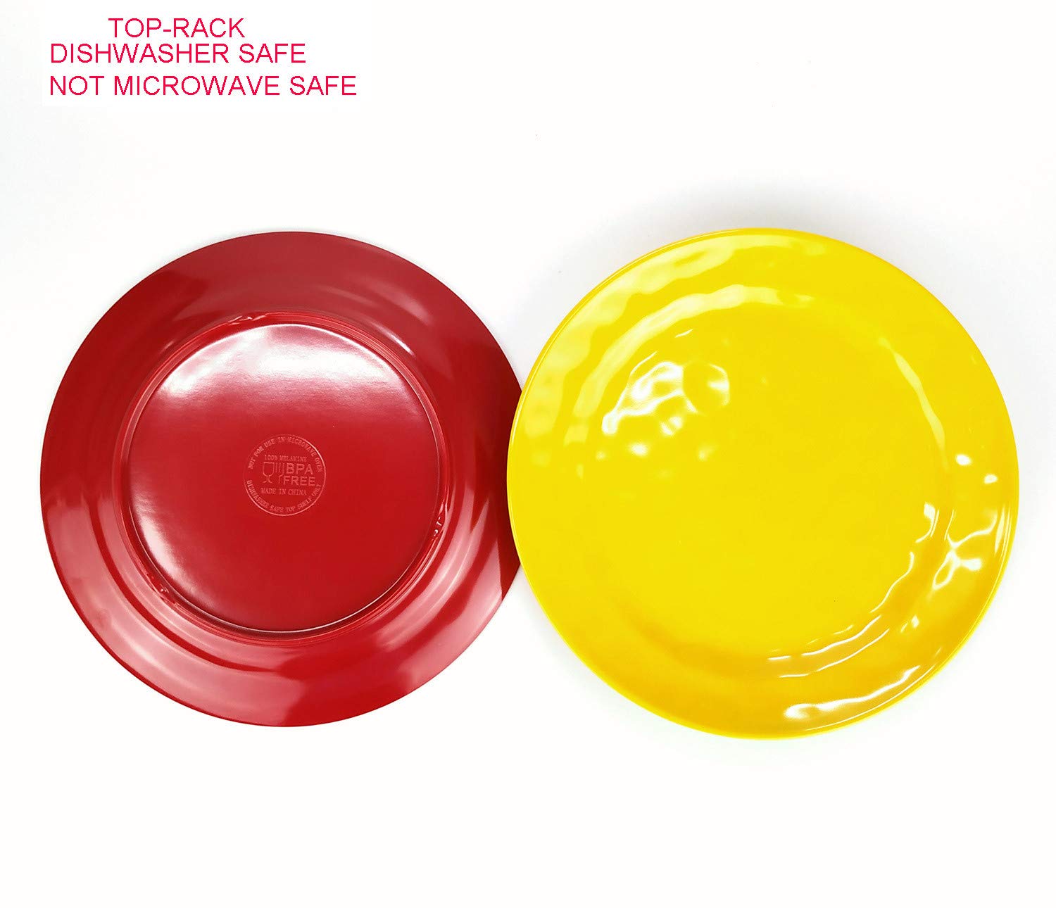 KX-WARE 12-Piece 8-Inch Melamine Plate Set - Durable, Lightweight & Shatterproof Dinner Plates for Everyday Use, Picnics, Camping & Outdoor Dining - Multicolor