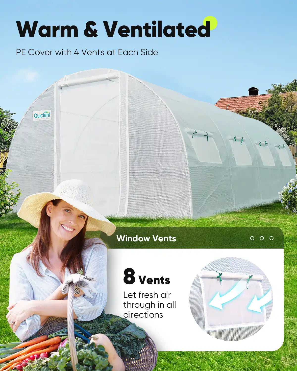 20' x 10' x 7' Heavy Duty Large Greenhouse Kit for Outdoor Gardening - Perfect for Growing Vegetables, Flowers & Plants All Year Round
