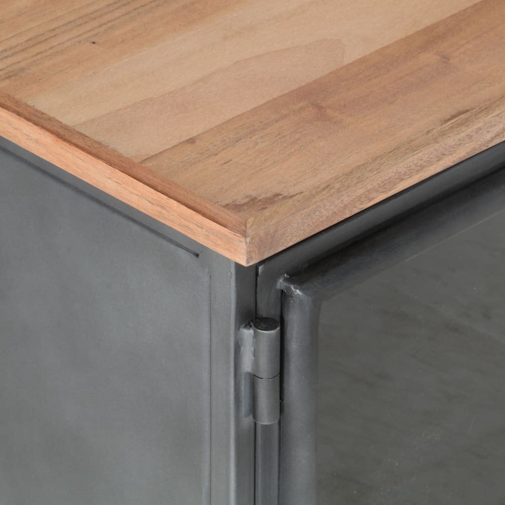 Industrial Style Solid Wood TV Stand with Ample Storage - 47.2
