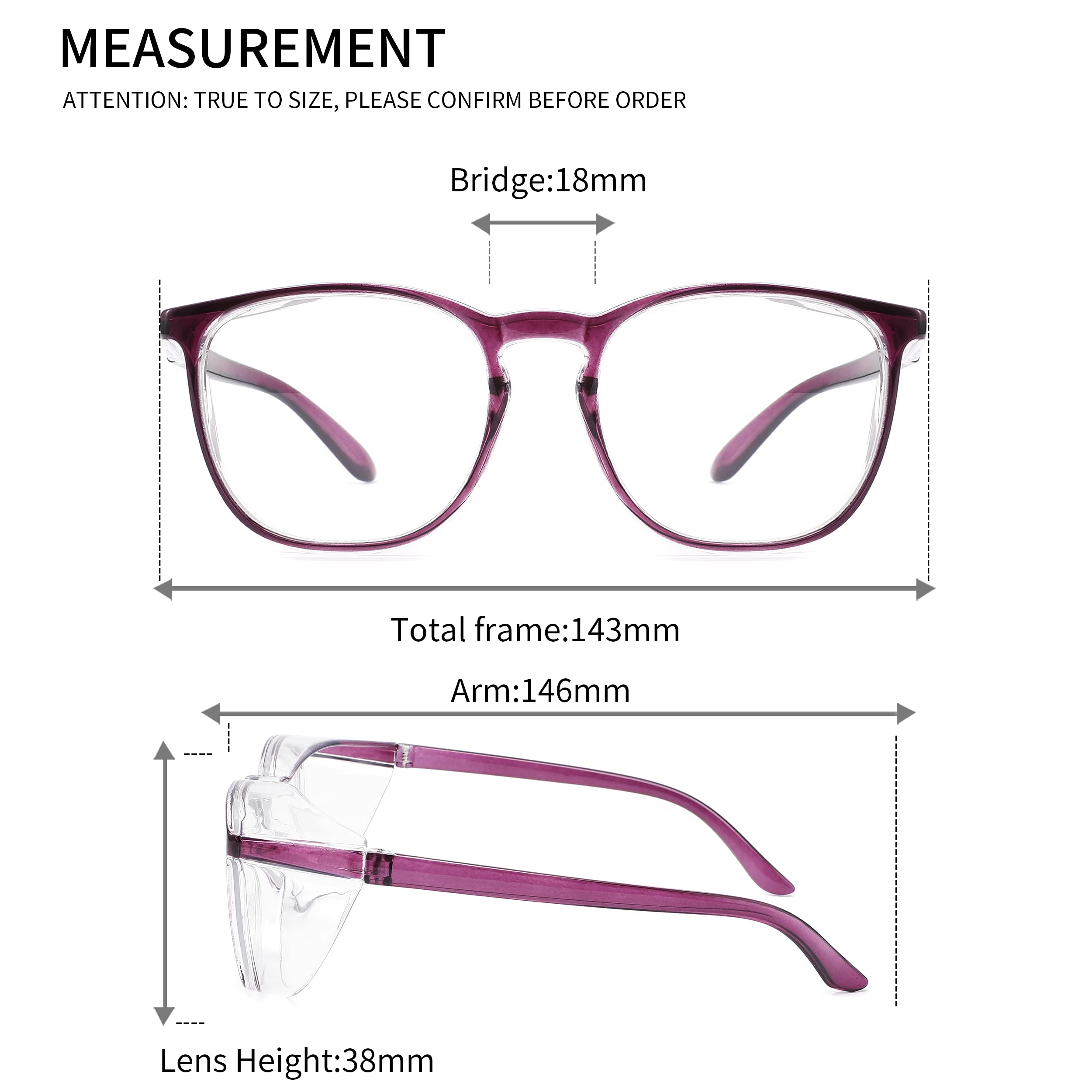 Alsenor Anti Fog Safety Glasses - UV Protection & Blue Light Blocking Protective Eyewear for Men & Women (Purple) - Ideal for Construction, Lab Work & Computer Use