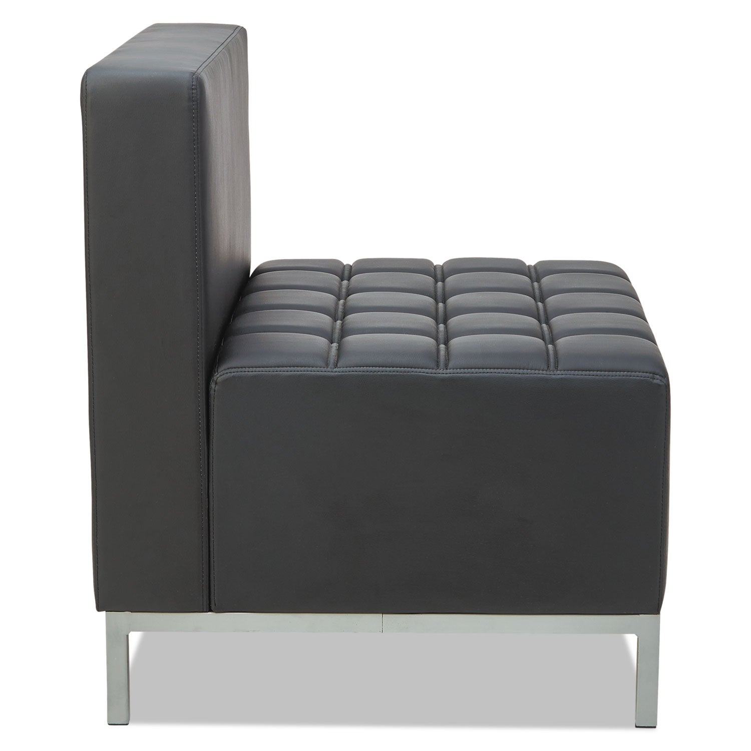Alera QUB Series Armless L-Shaped Sectional Desk with Charging Station - Center Seat Features AC Outlet & Dual USB Ports (26.38