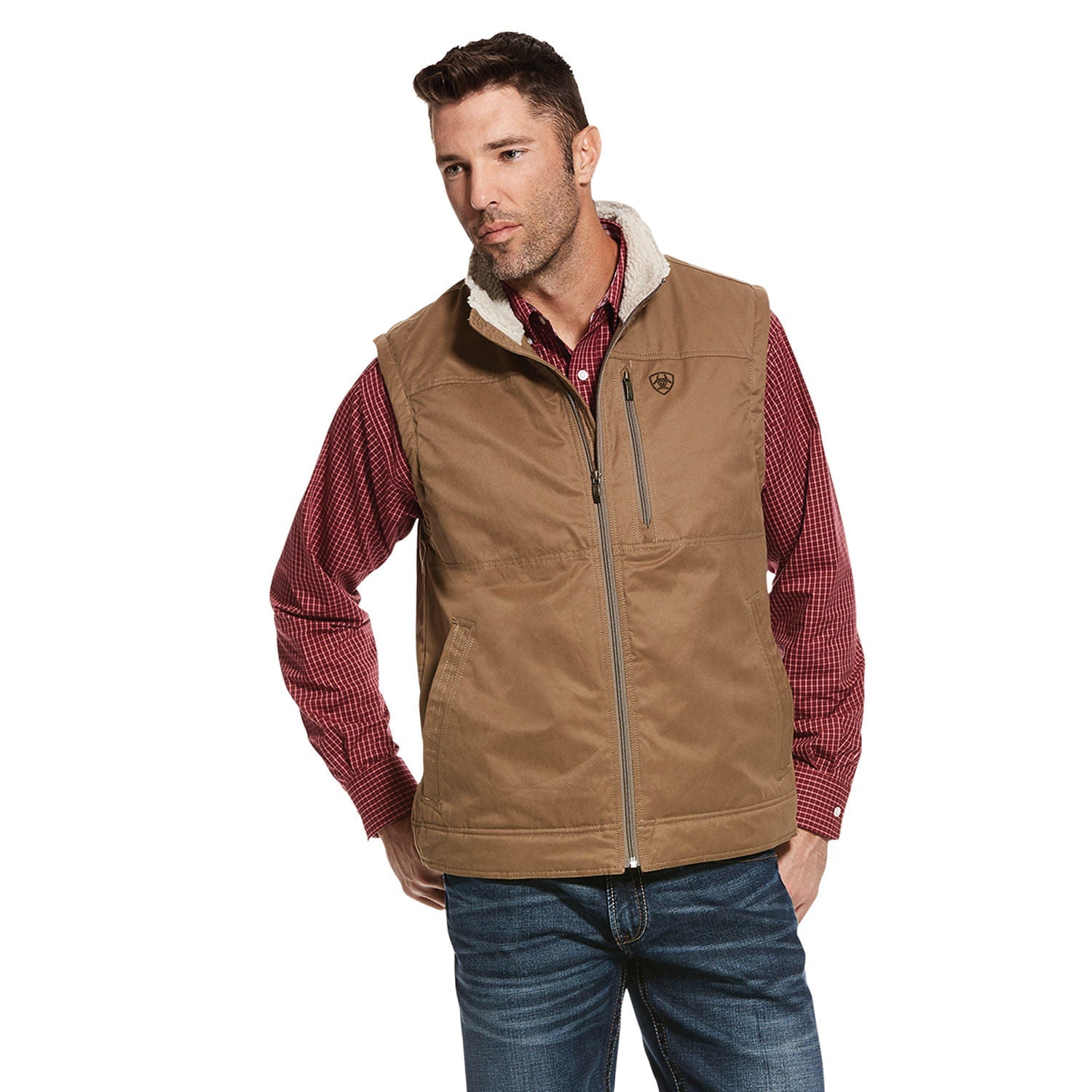 Ariat Men's Grizzly Canvas Insulated Winter Vest - Warm Workwear for Outdoor Hunting, Fishing & Casual Wear