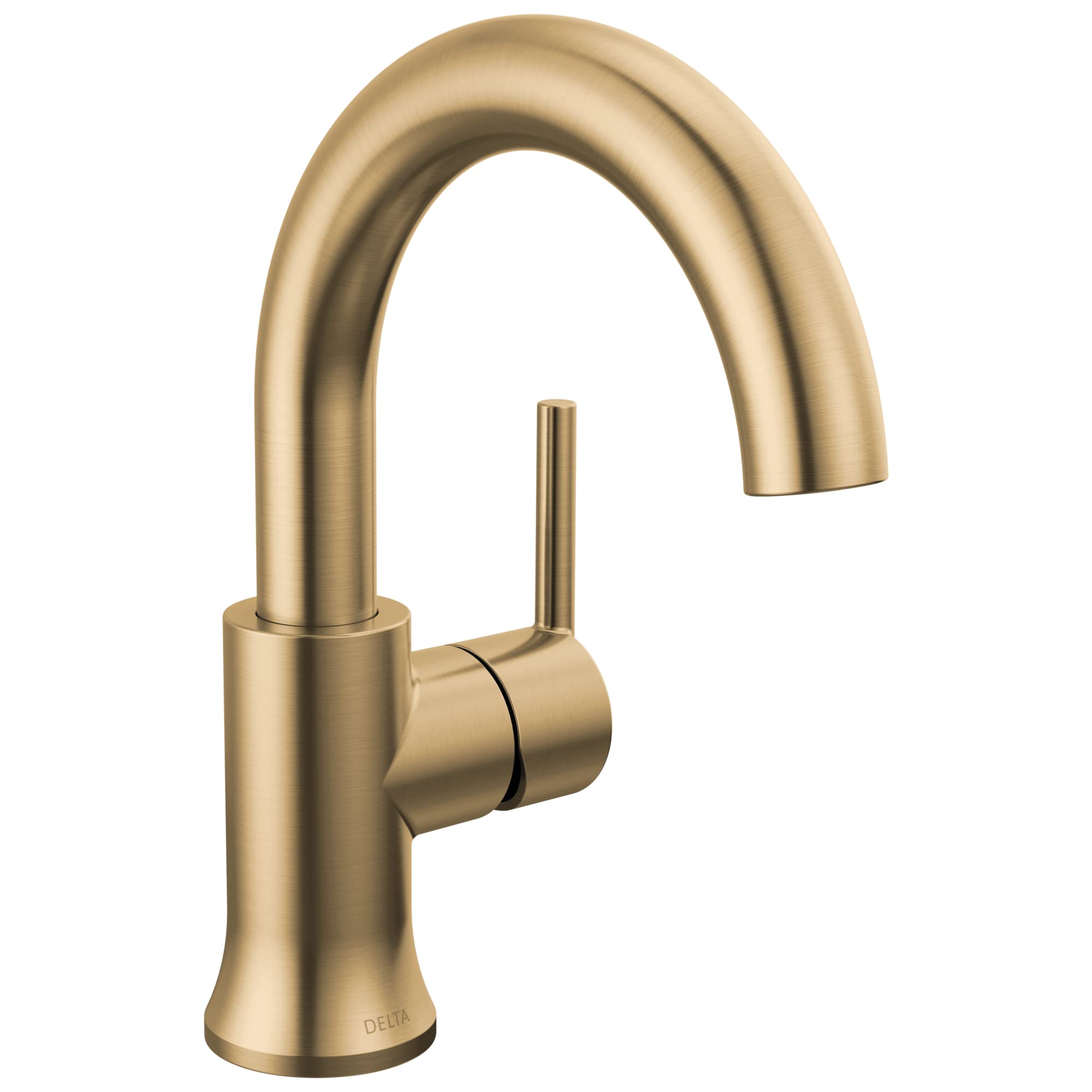 Delta Trinsic Single Hole Bathroom Faucet in Champagne Bronze - Water-Saving Single Handle Bathroom Sink Faucet with Diamond Seal Technology & Drain Assembly - Perfect for Modern Bathrooms, Powder Rooms & Guest Baths