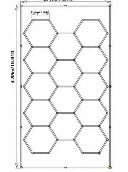 Hexagon LED Shop Light - 6 Sided Hexagonal Garage Lighting Fixture for Workshop, Basement & Warehouse - Energy Efficient Bright White Light (5000K) - Perfect for DIY Projects, Home Improvement & Industrial Use