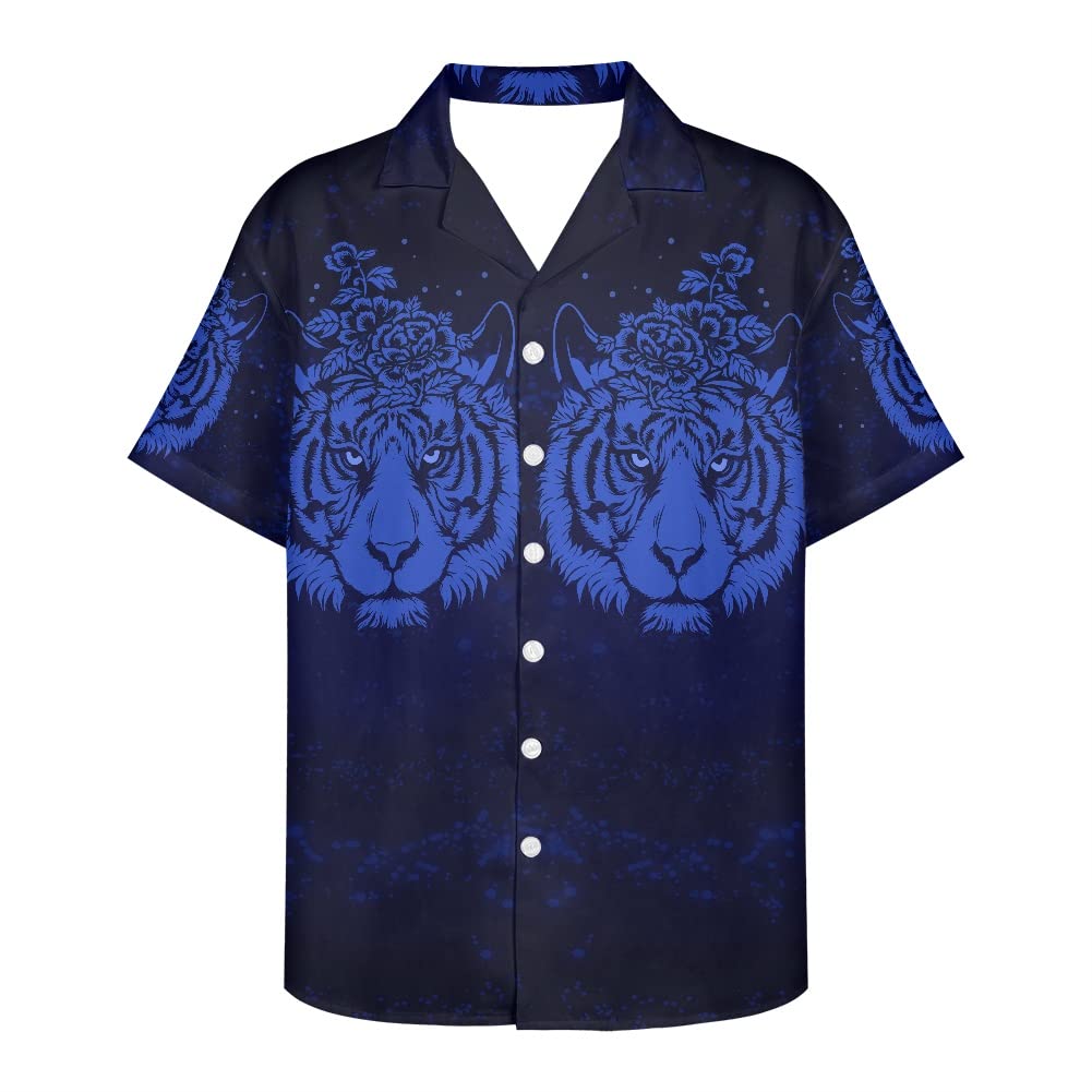 Men's Hawaiian Shirt Short Sleeve Camp Collar Aloha Shirt - Breathable Vacation Beach Shirt for Summer, Travel, Party & Casual Wear (Size 2XS-5XL) | AMZBeauty