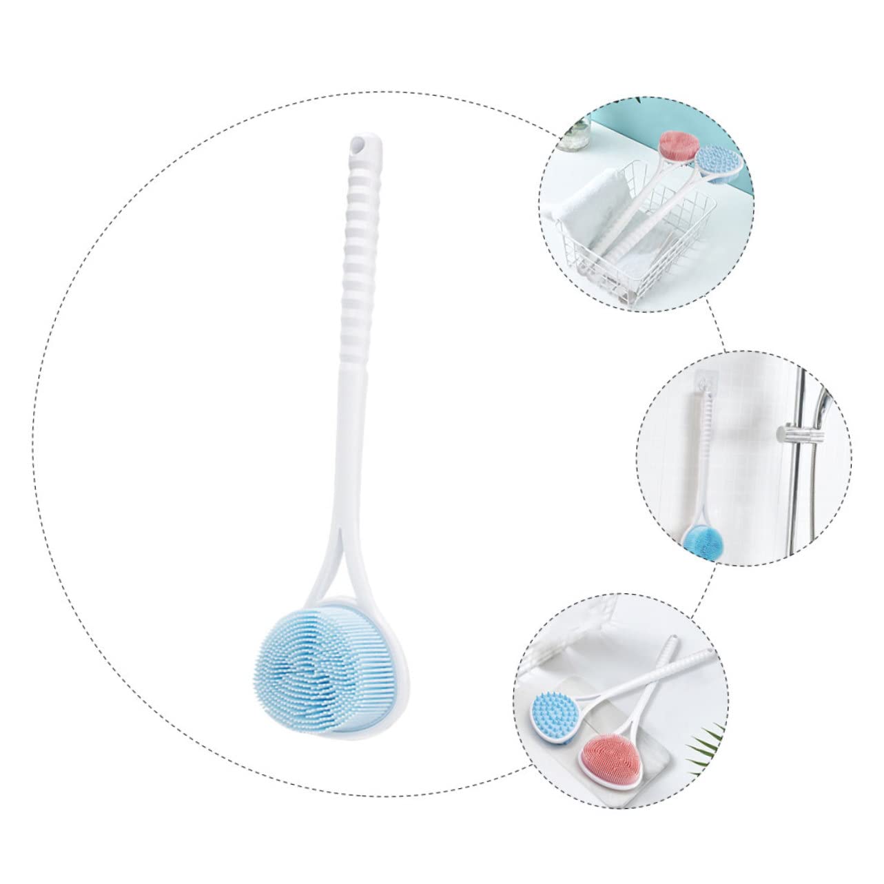 OHPHCALL Long Handle Back Scrubber Brush - Exfoliating Shower Brush with Easy Hanging Storage | Perfect for Deep Cleaning, Dead Skin Removal & Spa-Like Bath Experience