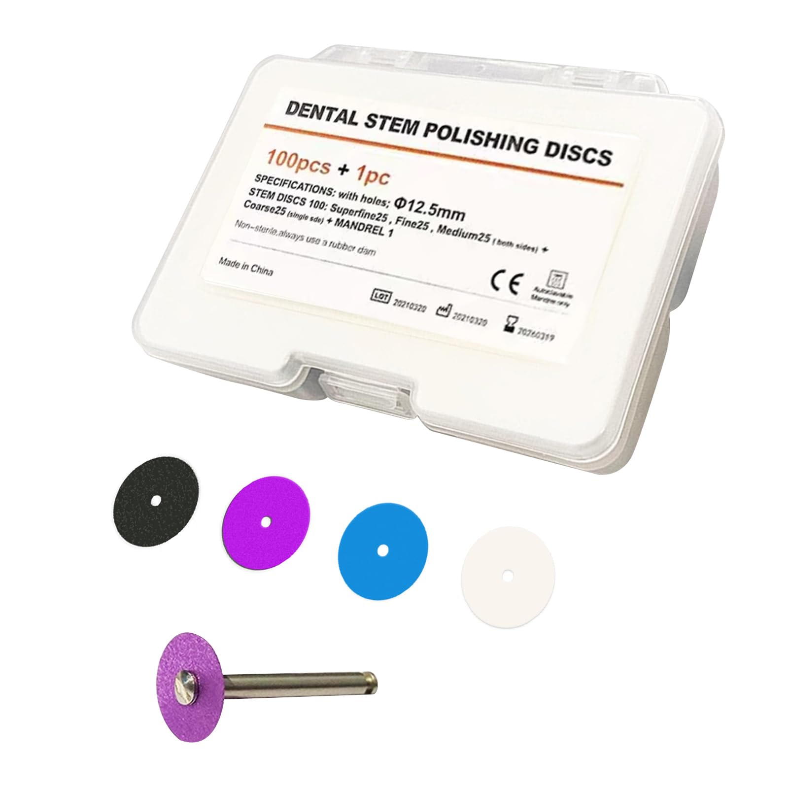 100Pcs Dental Polishing Discs - 12.5mm Single & Double Sided Sand Finishing Grinding Discs with Mandrel for Teeth Contouring, Whitening & Polishing - Perfect for Dentists, Hygienists & Home Dental Care