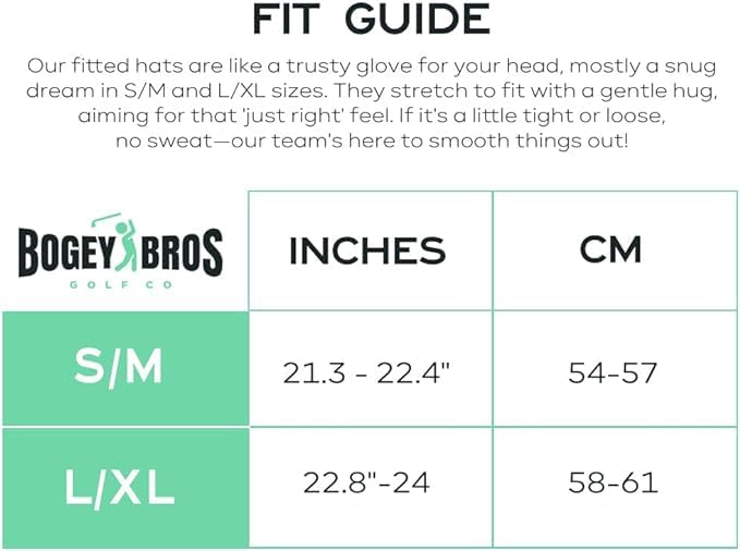 Bogey Bros Funny Golf Hats - Performance & Breathable Fitted Golf Caps for Men & Women - Perfect for Golfing, Sports & Outdoor Activities
