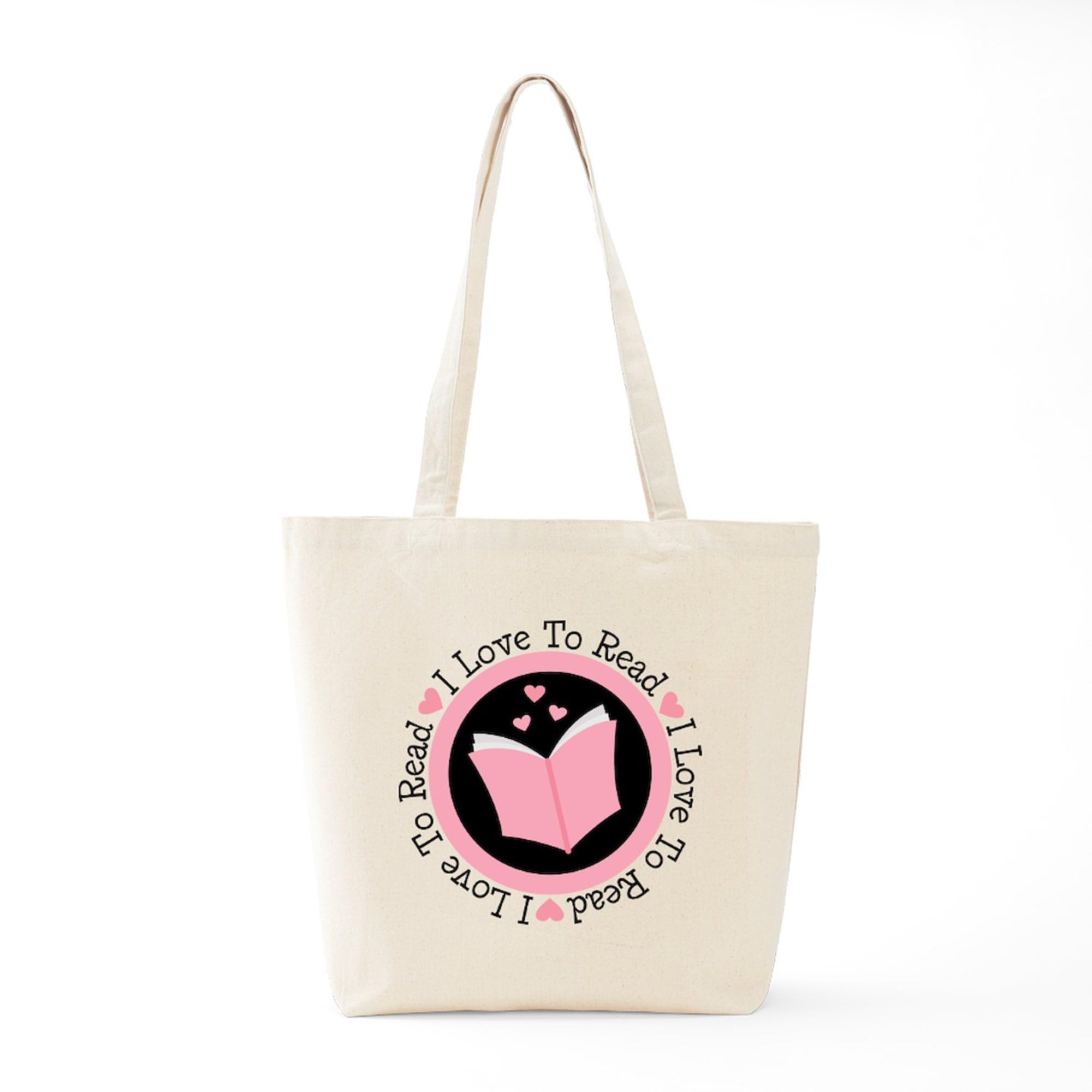 I Love To Read Books Tote Bag - Natural Canvas Reusable Shopping Bag for Book Lovers, Library Visits & Eco-Friendly Grocery Trips