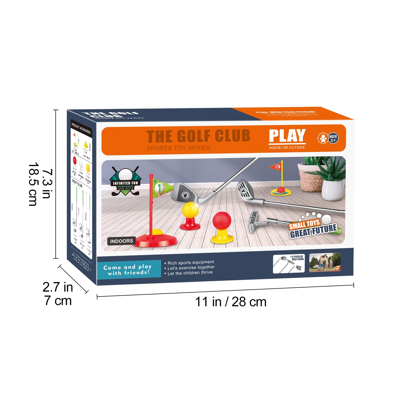 Adjustable Kids Golf Club Set for Toddlers 3-5 Years Old - Perfect Outdoor Golf Toys for Boys & Girls - Ideal Christmas & Birthday Gifts (Model 777-580A) - Great for Backyard Play, Family Bonding & Early Sports Development