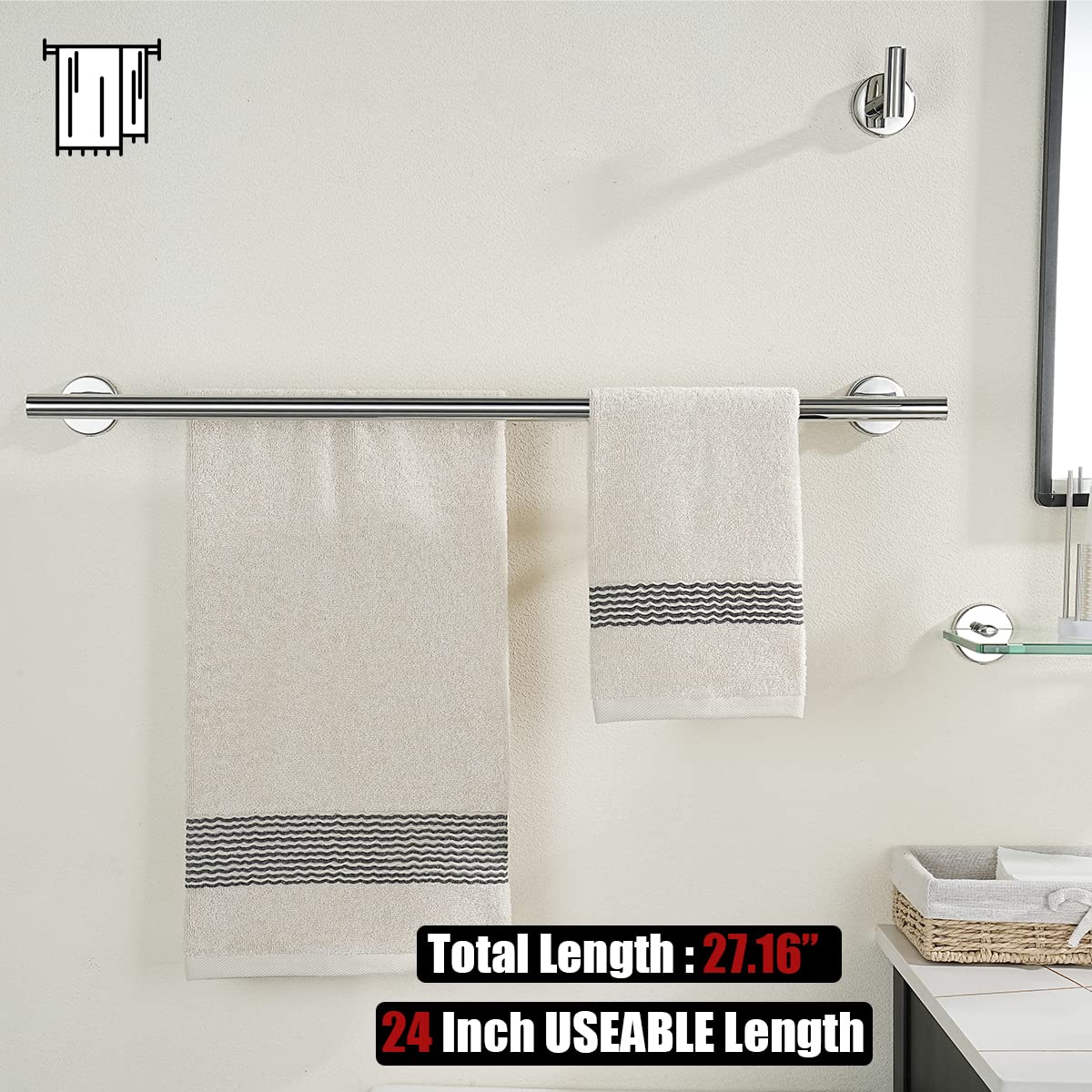 JQK 5-Piece Chrome Bathroom Hardware Set - 24