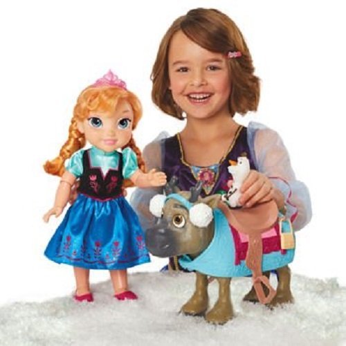 Disney Frozen Doll Set - Anna, Olaf & Sven with Earmuffs - Friends Collection - Perfect for Kids Birthday Gifts, Christmas Presents & Frozen Themed Playtime