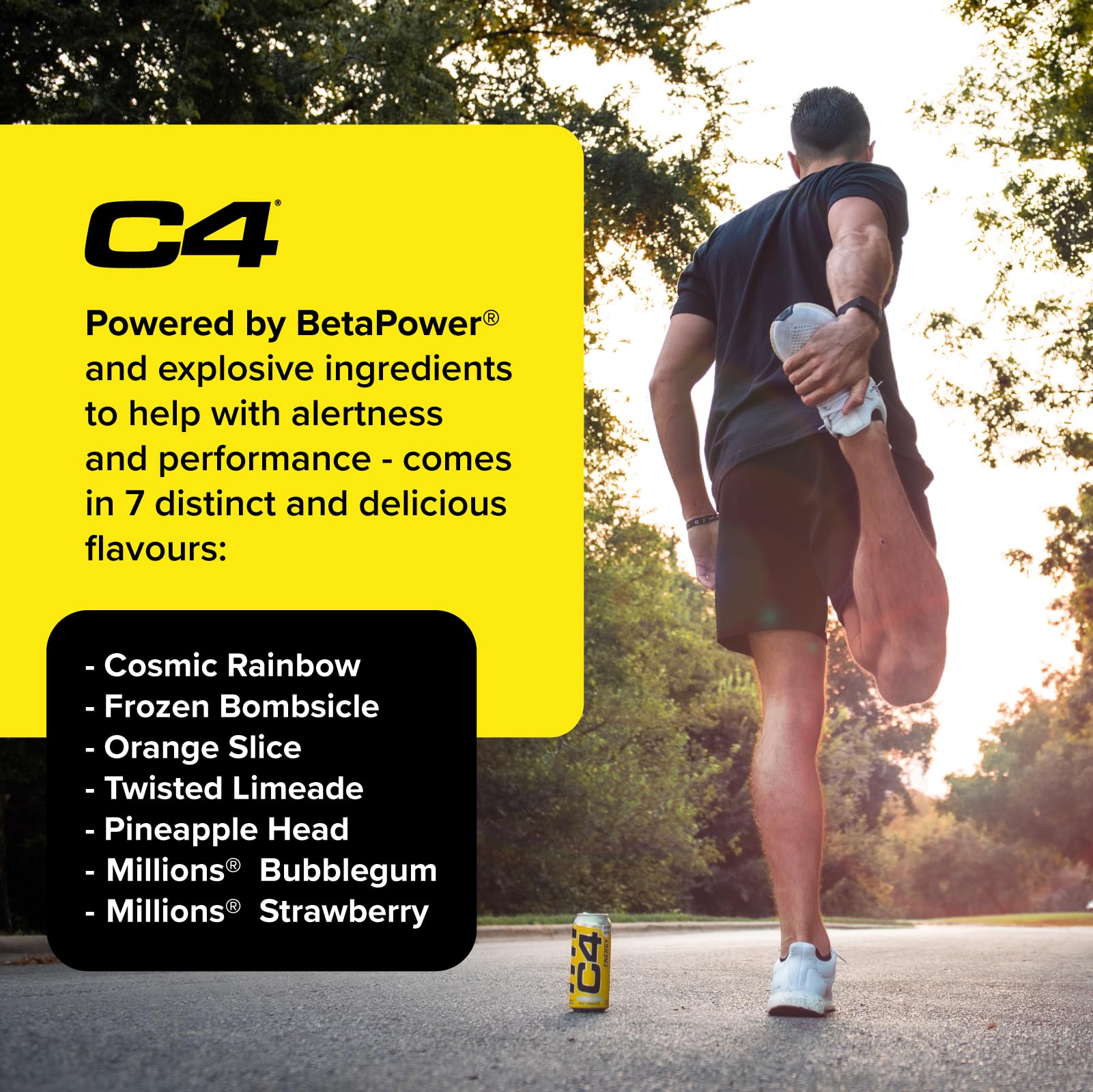 Cellucor C4 Performance Energy Carbonated RTD Drink - 12 Pack (500ml Each) - Millions Bubblegum Flavor - Pre-Workout Energy Boost for Gym & Fitness