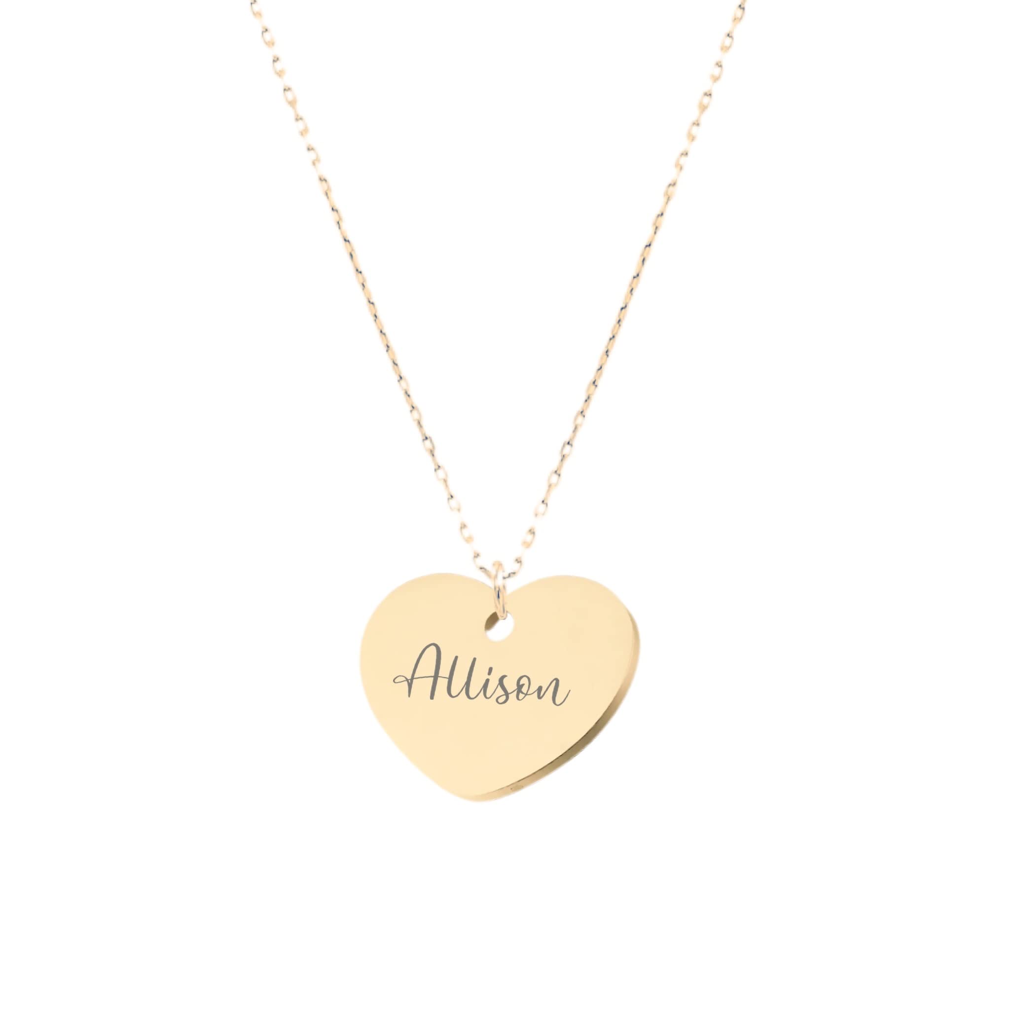 Personalized Engraved Heart Necklace for Women - Custom Name & Date Charm Pendant - Romantic Gift for Anniversary, Valentine's Day & Mother's Day