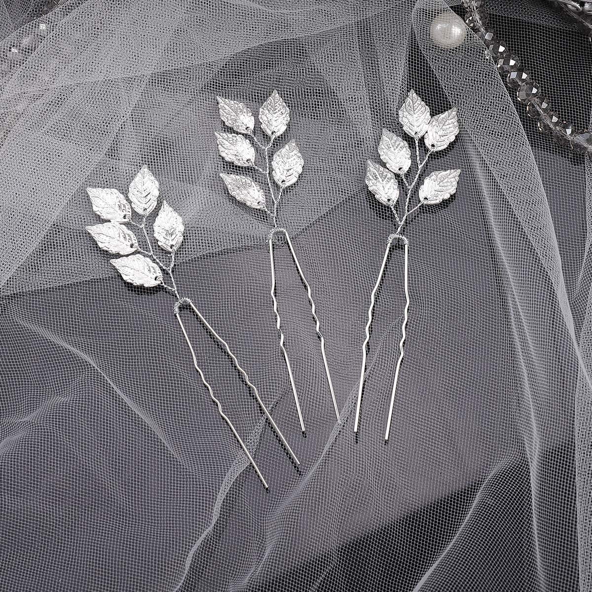 Elegant Silver Leaf Vine Bobby Pins - Wedding Hair Accessories for Brides, Bridesmaids & Girls | Perfect for Boho, Garden & Beach Weddings